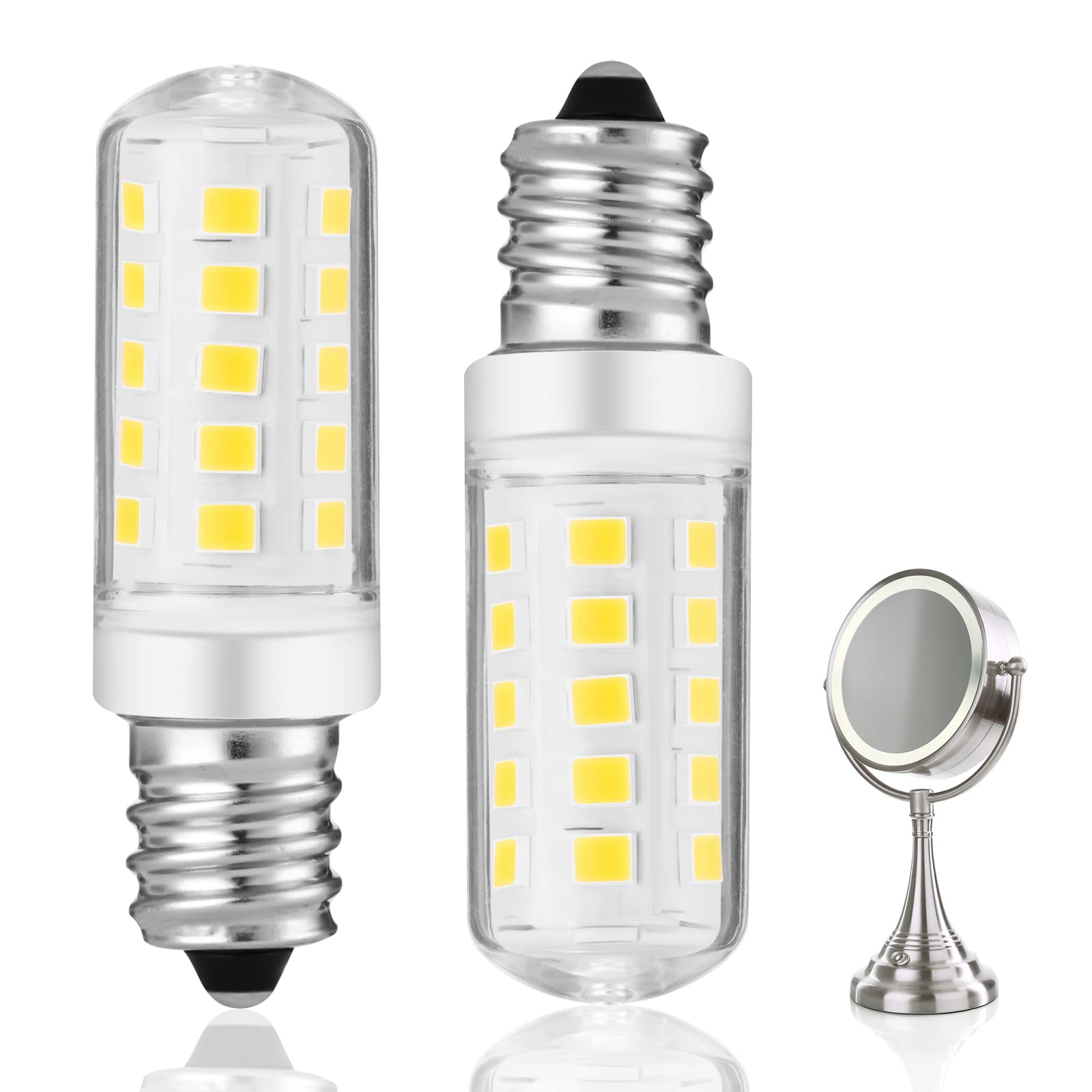 Dimmable LED Mirror Bulb for Conair & Jerdon - 2PCS (Natural White) - Perfect for Makeup & Vanity Lighting