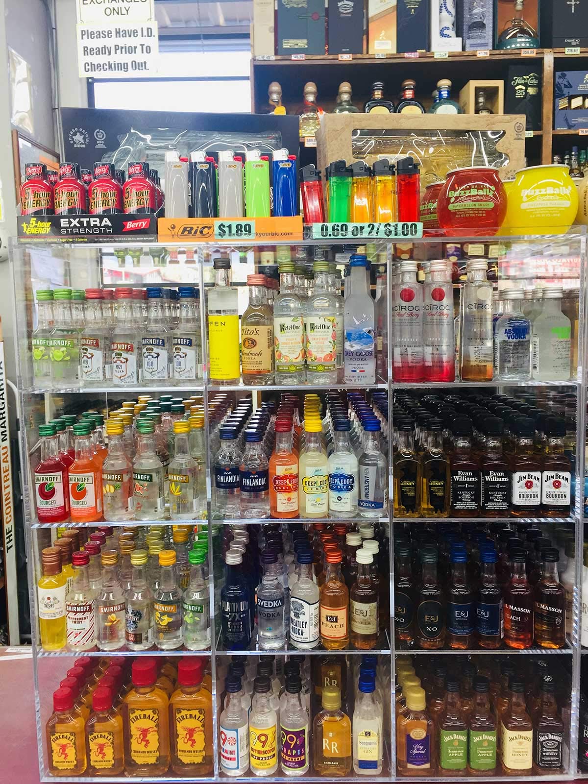 Commercial Retail Display Rack for 50ml Mini Liquor Sampler Bottles & Airplane Shots - 12-Section POS Organizer for Bars, Restaurants, and Retail Stores
