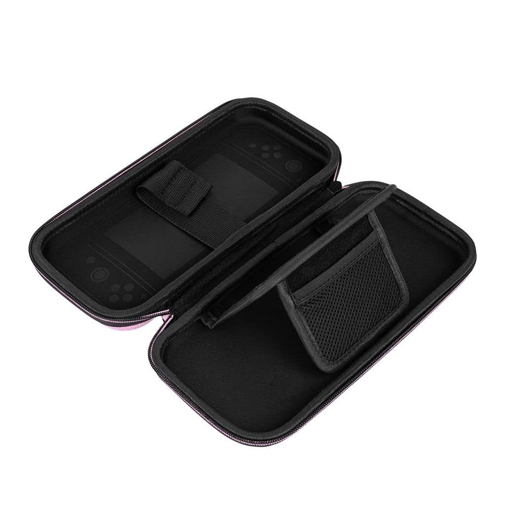 Official PDP Gaming Switch Slim Deluxe Travel Case - Isabelle Edition - Semi-Hardshell Protective PU Leather Cover with Console Stand - Compatible with Switch OLED & Lite - Holds 14 Games - Perfect for Travel, Commuting & Gaming On-The-Go