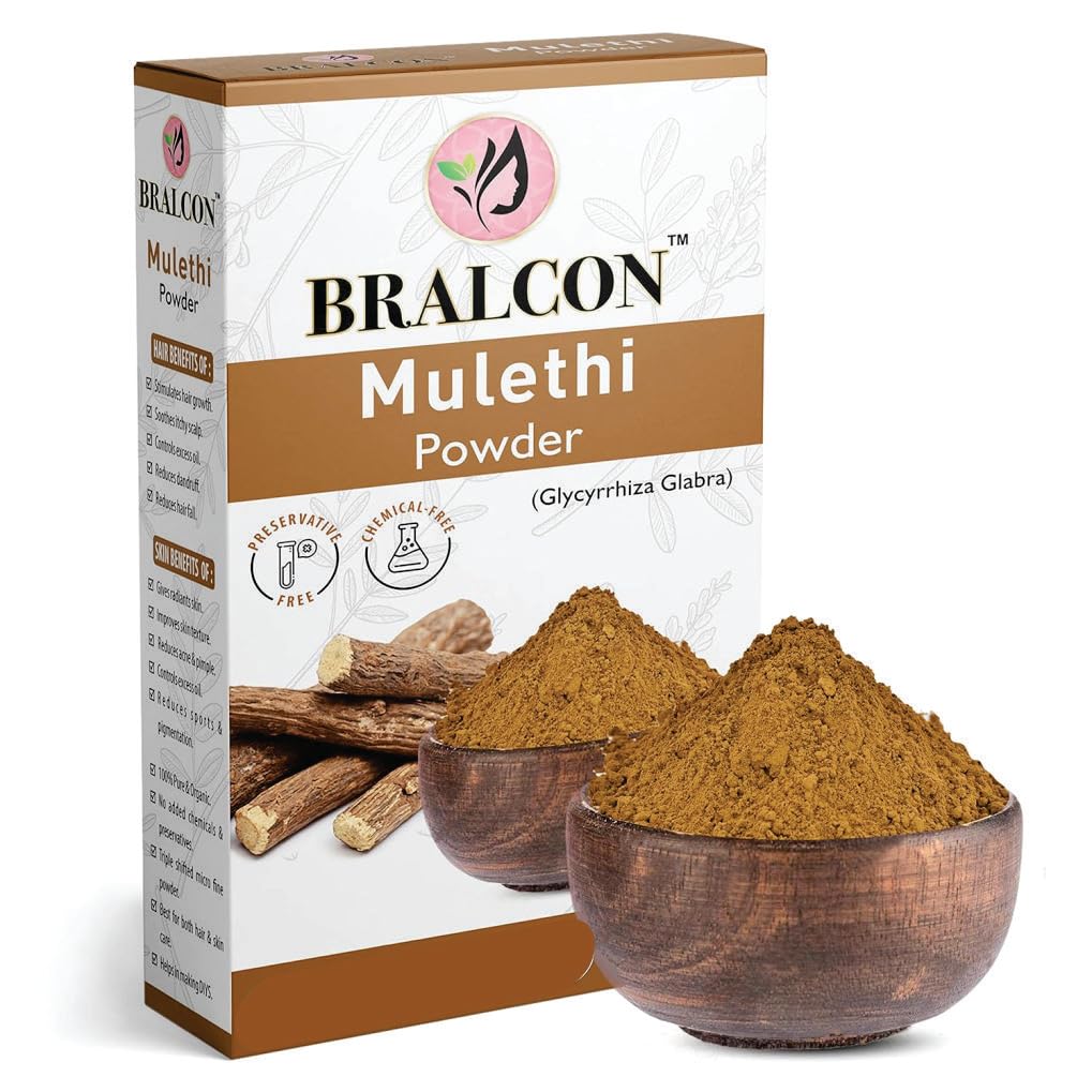 BRALCON Organic Orange Peel Powder & Mulethi Powder Combo - 200g (100g x 2) | Natural Licorice Root Powder for Skin Care & Hair Growth | Brightening Face Mask for Glowing Skin | DIY Beauty Treatments & Ayurvedic Remedies