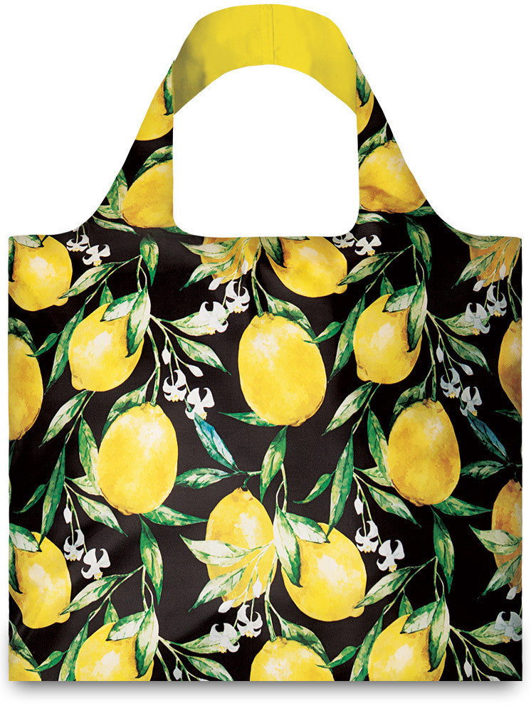 LOQI JUICY Collection Tote Bag - Reusable Shopping Bag with Vibrant Fruit Print - Eco-Friendly Grocery Tote for Women - Perfect for Shopping, Beach, Travel & Daily Use
