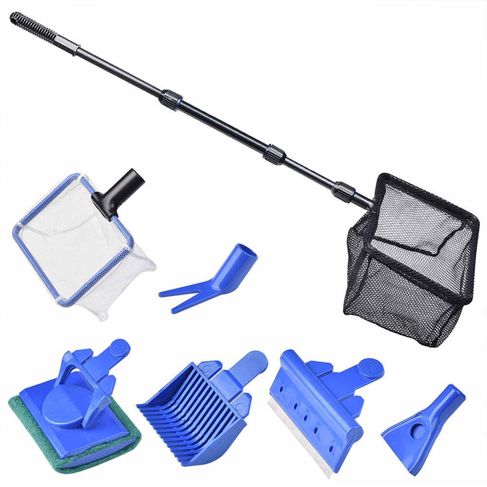 AquaBasik 6-in-1 Fish Tank Cleaning Kit - Aquarium Gravel Cleaner, Water Changer, Algae Scraper & More - Perfect for Freshwater & Saltwater Tanks Maintenance