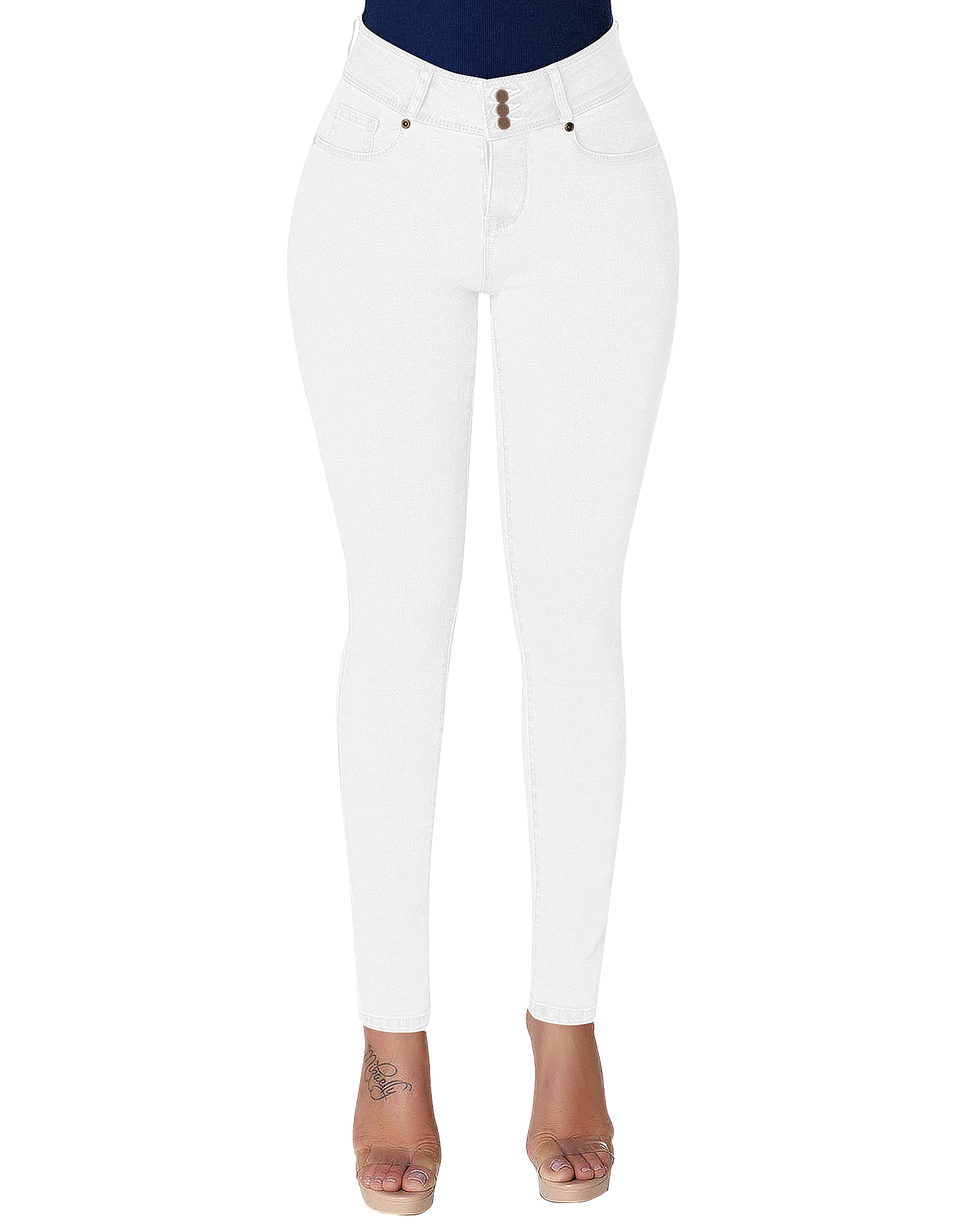 Roswear Women's High Waisted Stretchy Skinny Curvy Jeans - Tummy Control Jeggings for Plus Size, Comfortable & Flattering Fit - Perfect for Work, Casual Wear & Night Out