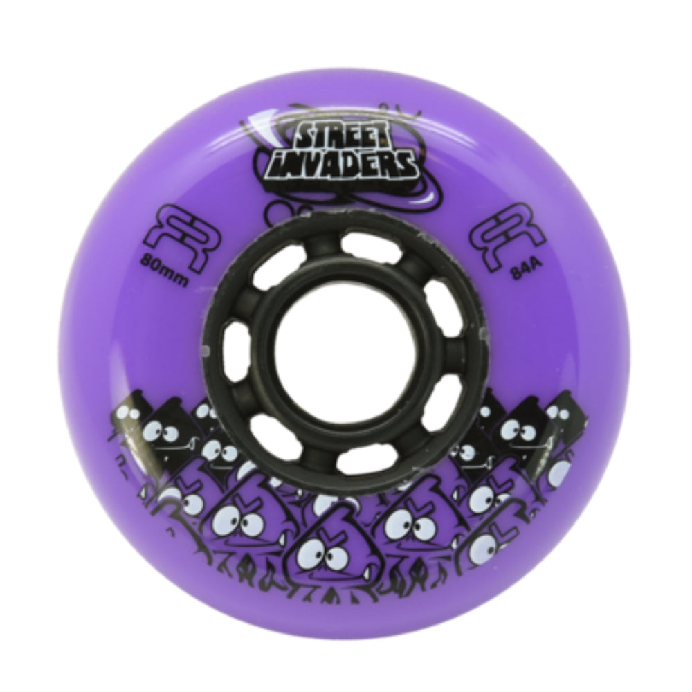 FR Street Invader 76mm Inline Skate Wheels 4 Pack - High Performance Wheels for Aggressive Skating, Urban Riding & Outdoor Sports