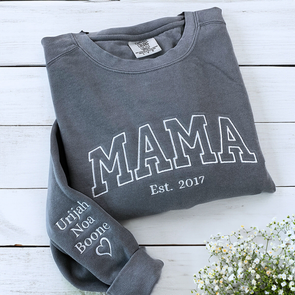 Custom Embroidered Comfort Color® Mimi Shirt with Grandkids Names - Perfect for Family Reunions, Grandparents Day & Photo Keepsakes