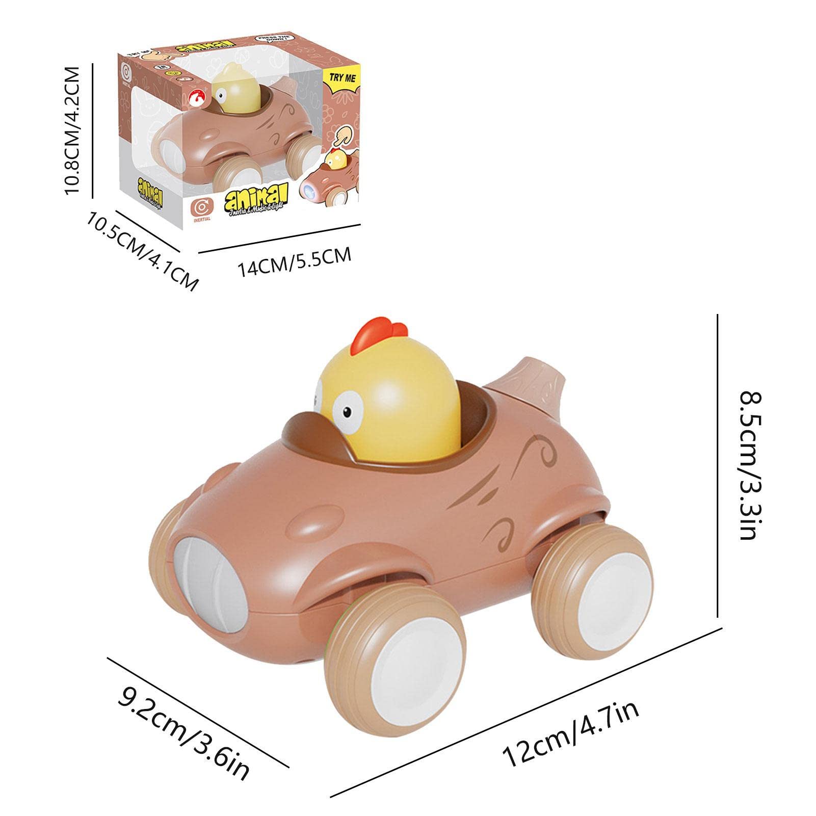 TOSIER Toddler Car Toys with Lights & Sounds | Inertia Push & Pull Vehicles for Kids & Pets - Fun Learning & Interactive Play for Indoor & Outdoor Activities