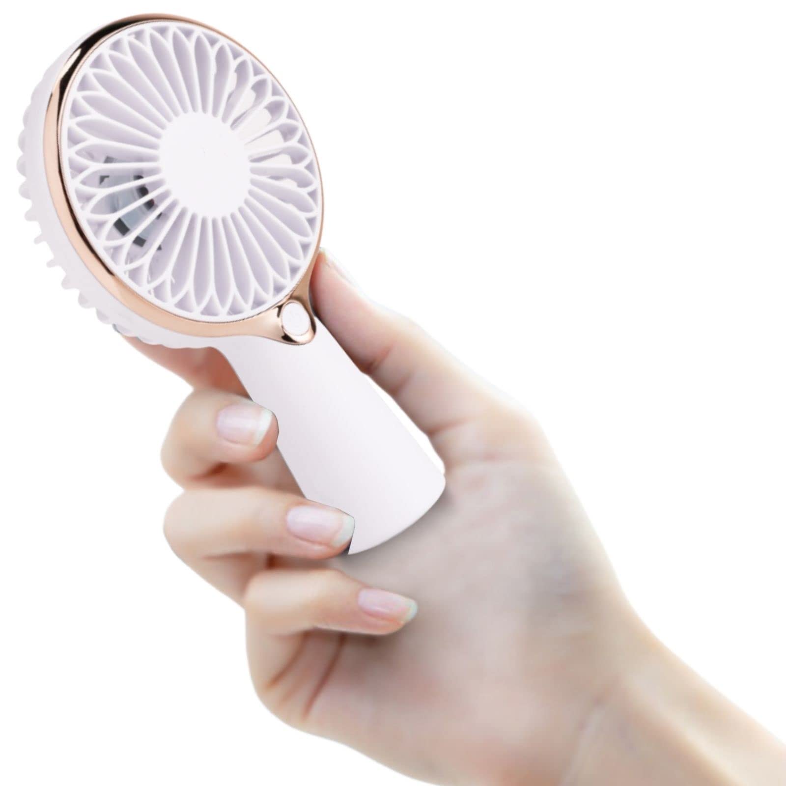 Portable USB Rechargeable Mini Handheld Fan - Personal Desk Fan with 3-6 Hours Battery Life for Office, Travel, Outdoor & Home Use | Compact Cooling Fan for Work, Camping, Beach & Daily Activities