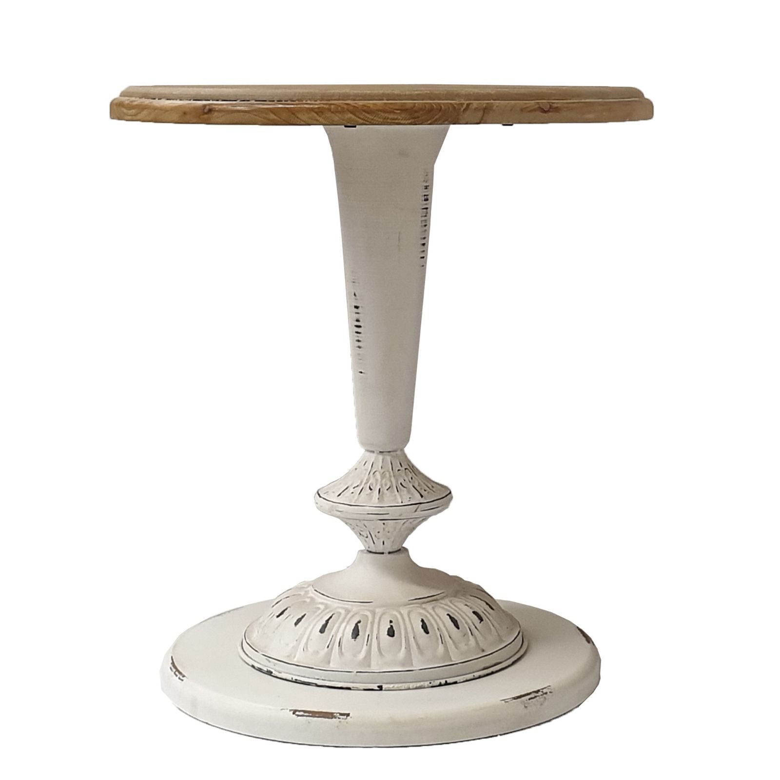 Criterion Beth End Table - 490mm Raw Pine Top with White Legs - Perfect for Living Room, Bedroom, or Office Side Table
