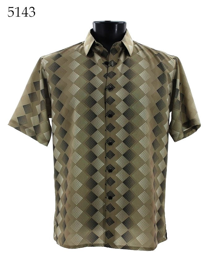 Bassiri Men's Casual Short Sleeve Shirt 5143 - Breathable Cotton Summer T-Shirt for Outdoor Activities, Travel & Daily Wear