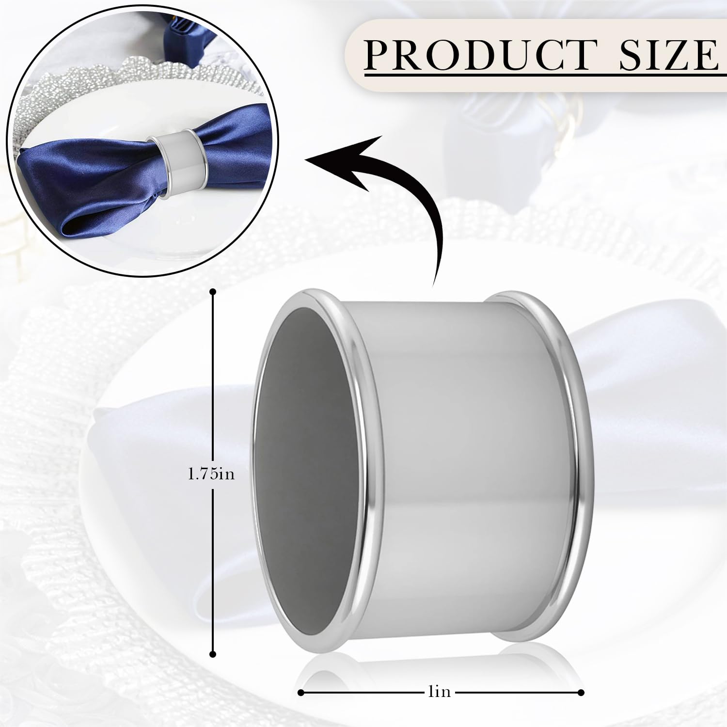 Elegant Engravable Silver-Plated Napkin Rings for Wedding & Dining - Personalized Stainless Steel Napkin Holder Set in Premium Gift Box | Perfect for Formal Dinner Parties, Holiday Tablescapes & Bridal Shower Decor