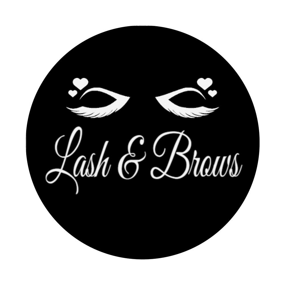 Black Lash & Brow Artist Gift - Esthetician Grooming Art Design PopSockets PopGrip | Swappable Phone & Tablet Grip for Makeup Professionals | Perfect for Salon, Spa & Beauty Studio Use