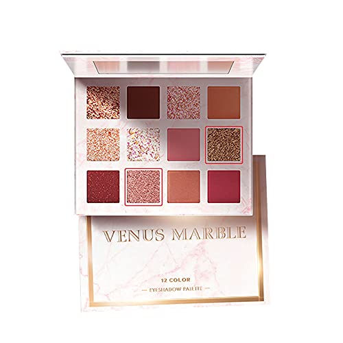 12 Colors Matte & Glitter Eyeshadow Palette - Beauty Glazed Shimmer Powder for Day & Night Makeup (Pink Style) | Perfect for Party, Date & Professional Makeup Looks
