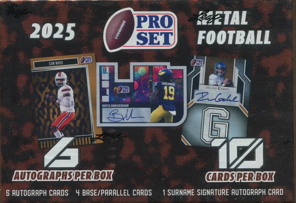 2025 Pro Set Metal Football Hobby Box - Premium Collectible Trading Cards for NFL Fans | Perfect for Collectors, Investments & Fantasy Sports Enthusiasts