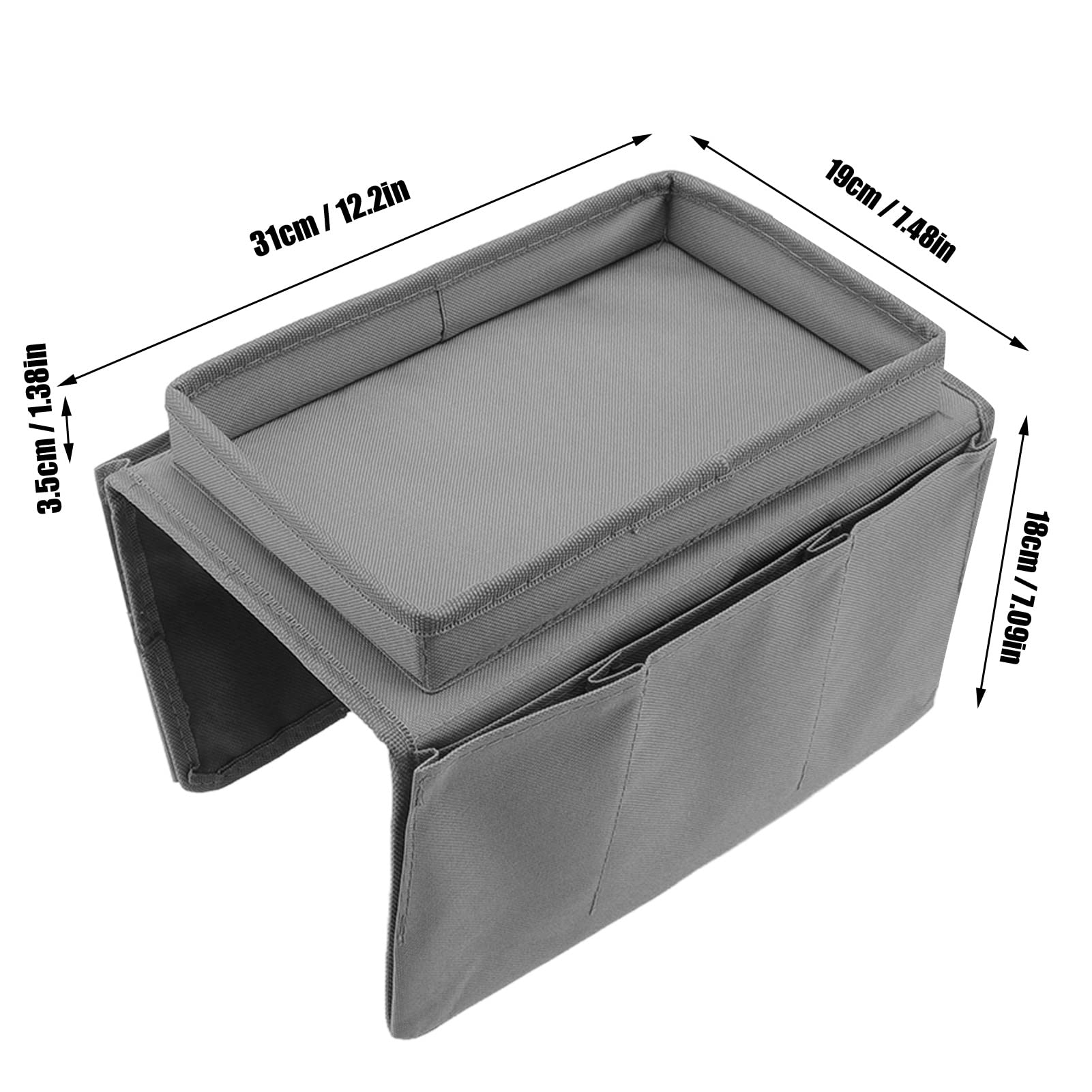 Foldable Sofa Tray with Side Pockets - Adjustable Laptop Table for Couch, Bed, Office - Perfect for Working, Eating, Reading in Living Room or Dorm