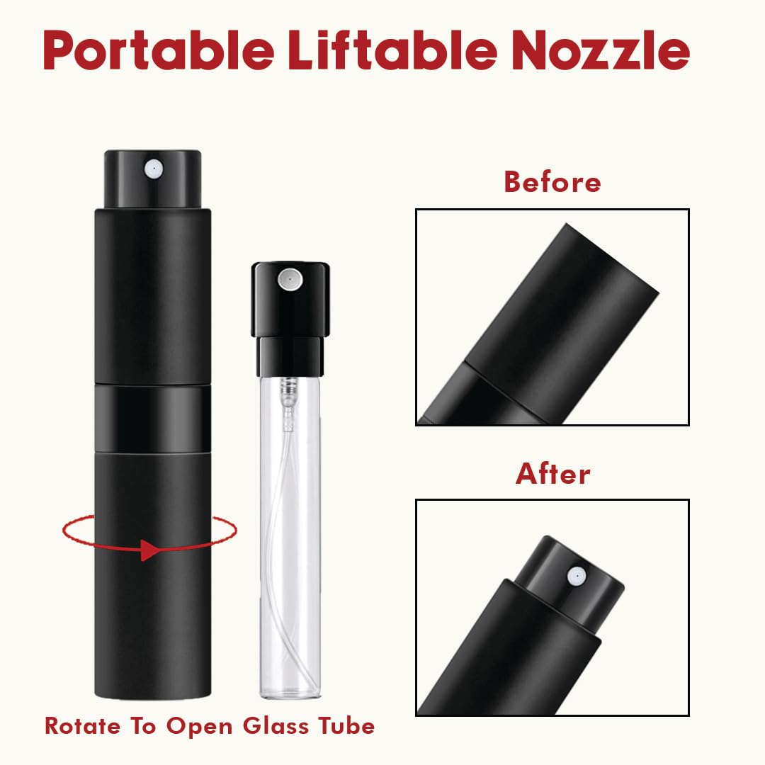 8ml Perfume Atomizer Refillable Travel Bottle - 3 Pack Empty Cologne Sprayer for Women & Men | Perfect for Airplane Carry-On, Gym Bag & Purse Essentials