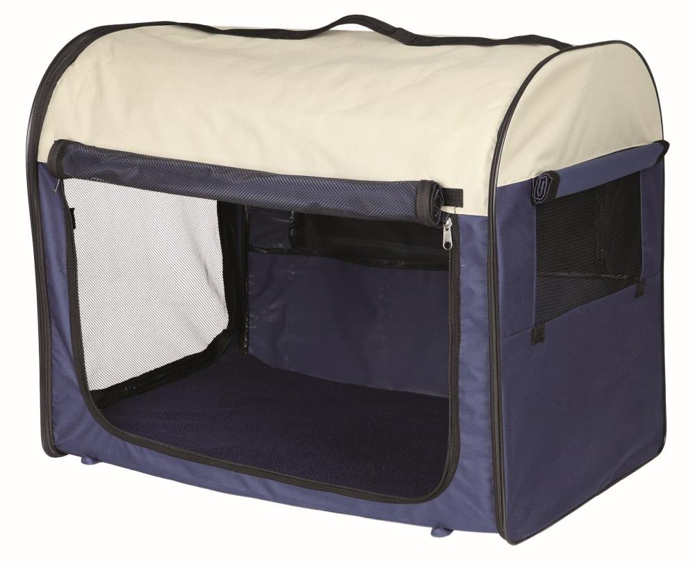 Trixie Mobile Dog Kennel for Medium & Large Dogs - Portable Pet Crate in Dark & Light Blue - Perfect for Travel, Camping & Vet Visits