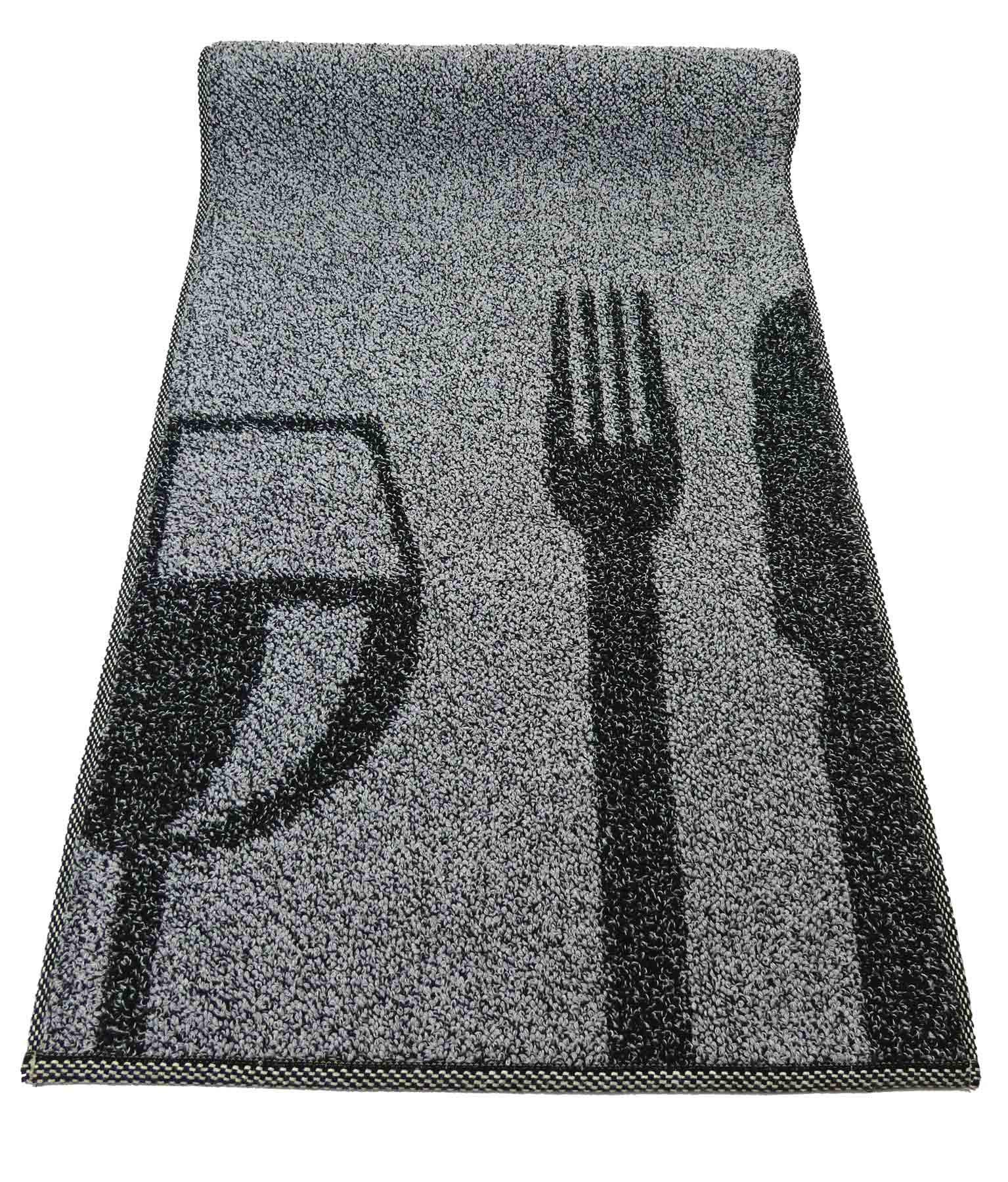 Non-Slip Cotton Kitchen Rug - Absorbent, Washable, Anti-Fatigue Mat for Cooking & Dishwashing - Gray, 55x240 cm - Perfect for Kitchens, Laundry Rooms & Entryways