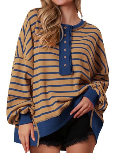 Striped Khaki Dark Blue