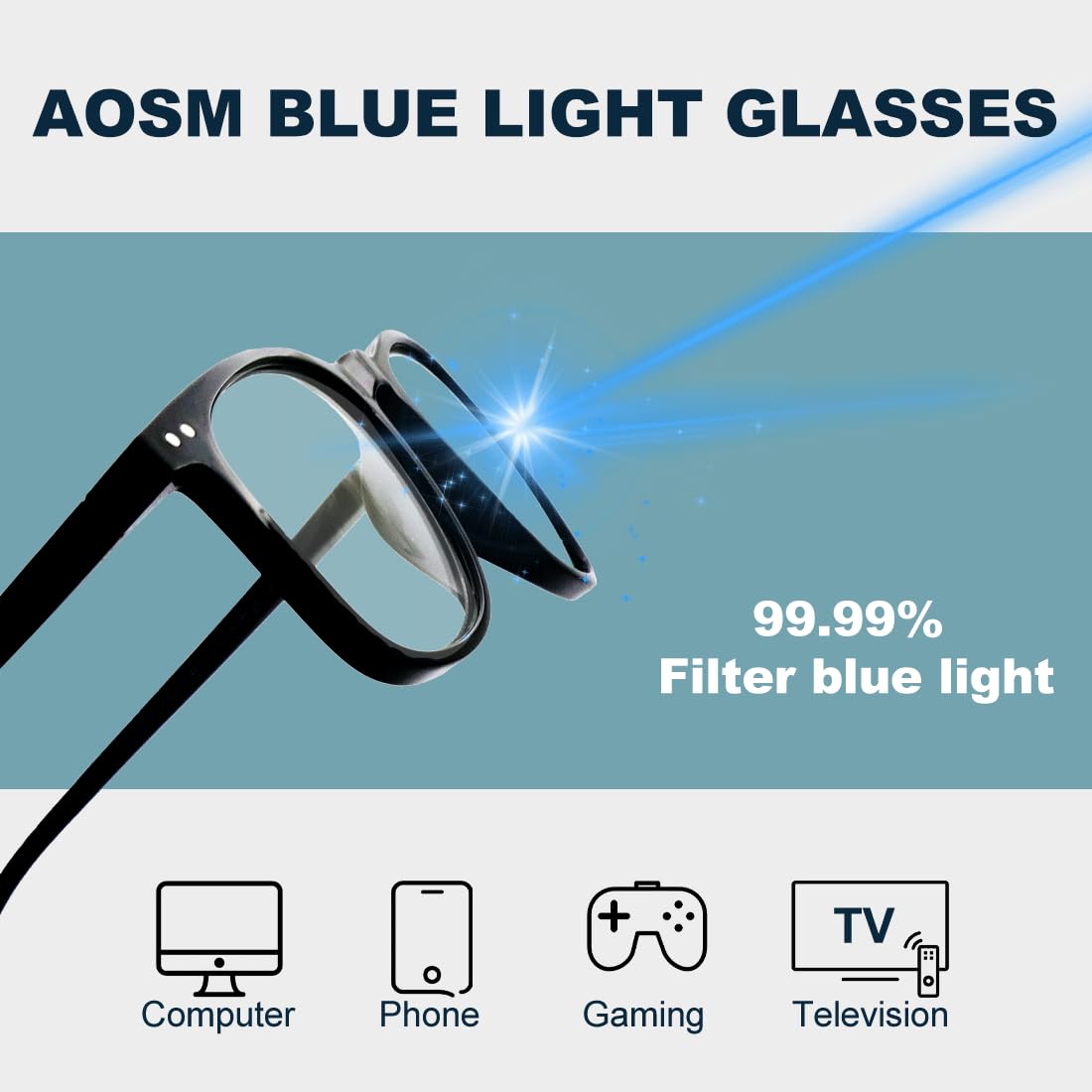 Blue Light Blocking Glasses for Men & Women - Anti Glare UV Protection for Computer Use