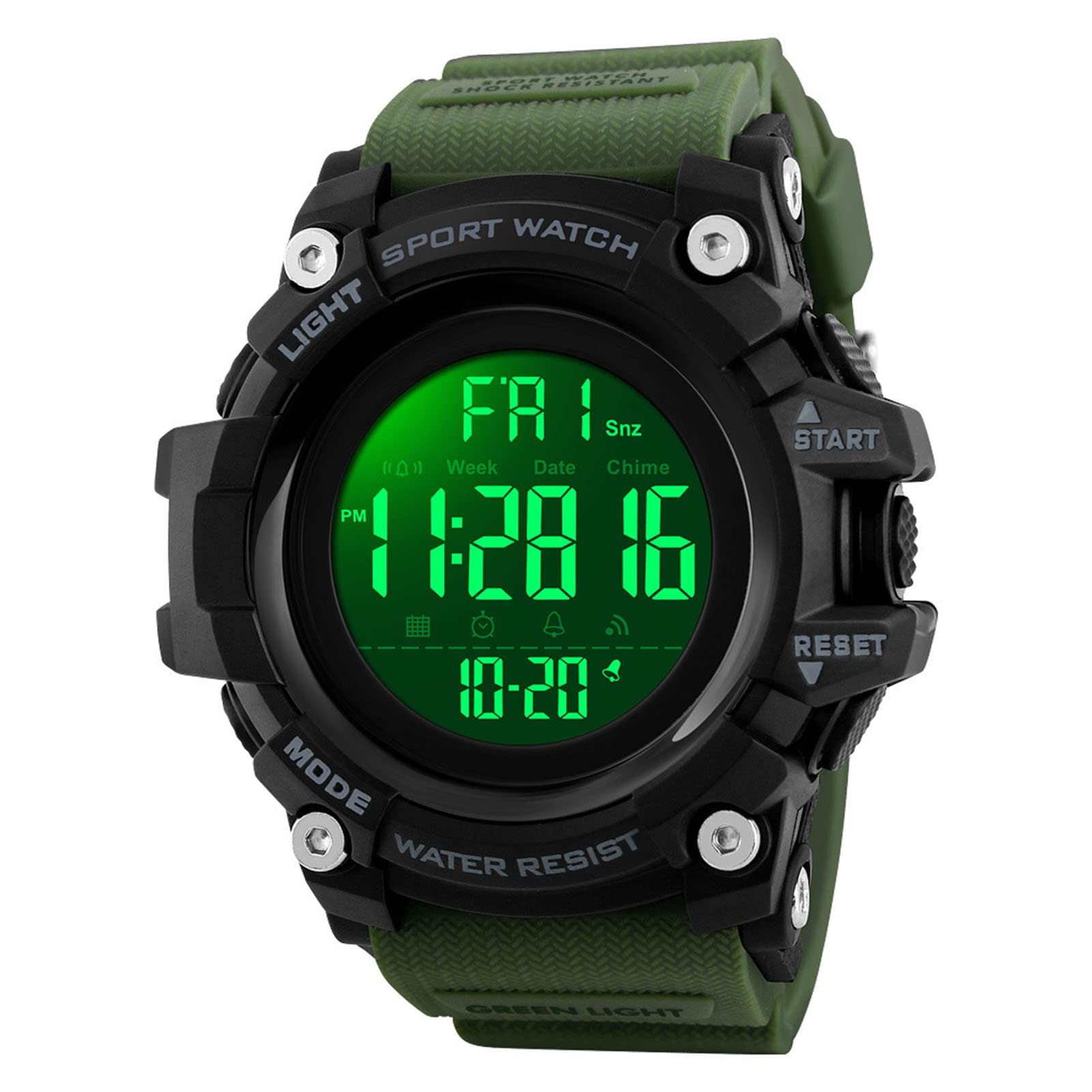 Kasituny Men's Luminous Sports Watch with Calendar & Countdown Timer - Large Dial Wristwatch for Running, Hiking, Outdoor Activities - Perfect Birthday Gift for Men