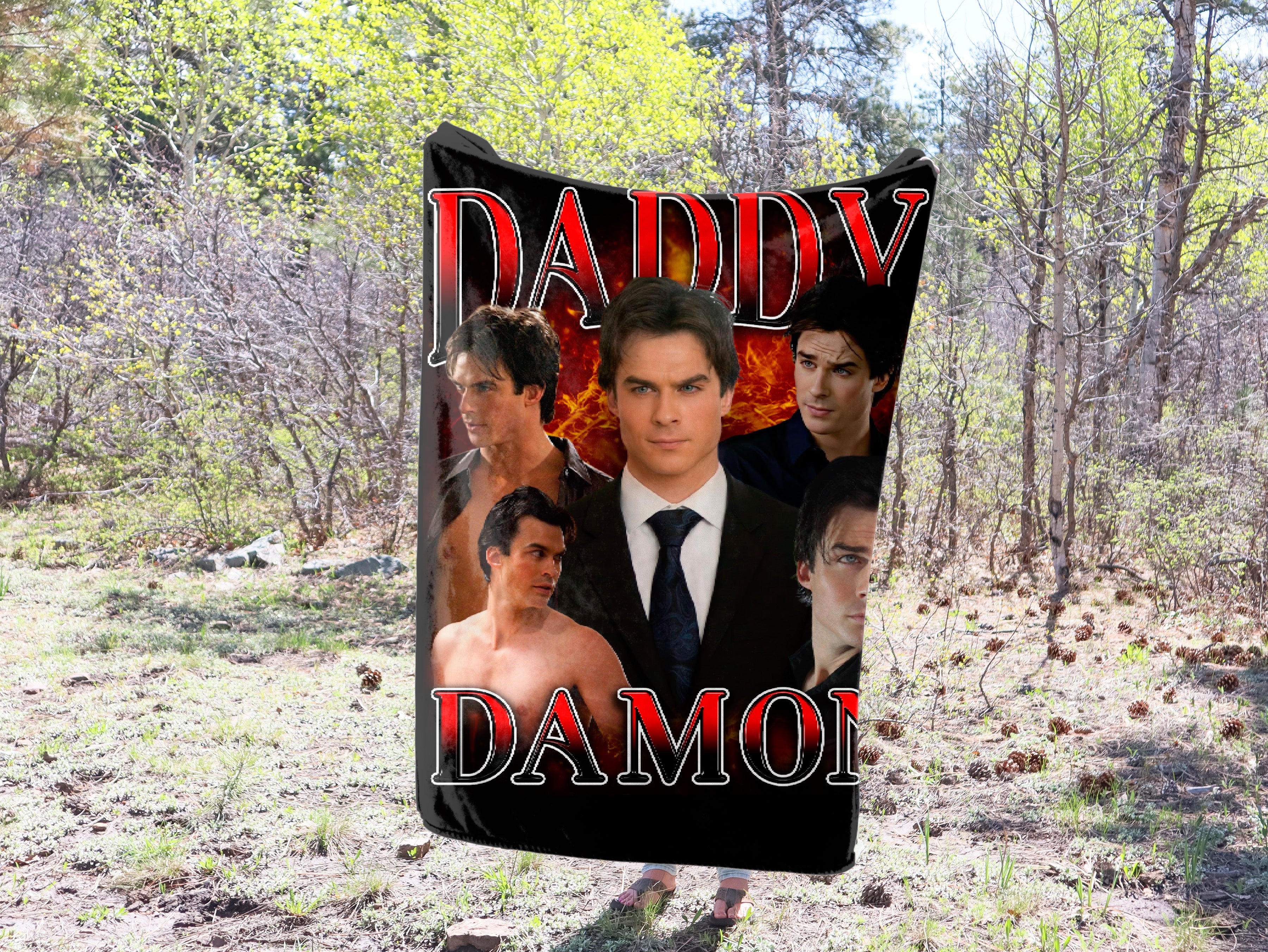 Cozy Daddy Damon Blanket - Ultra Soft & Warm Fleece Throw for Men - Perfect for Lounging, Camping & Gifts