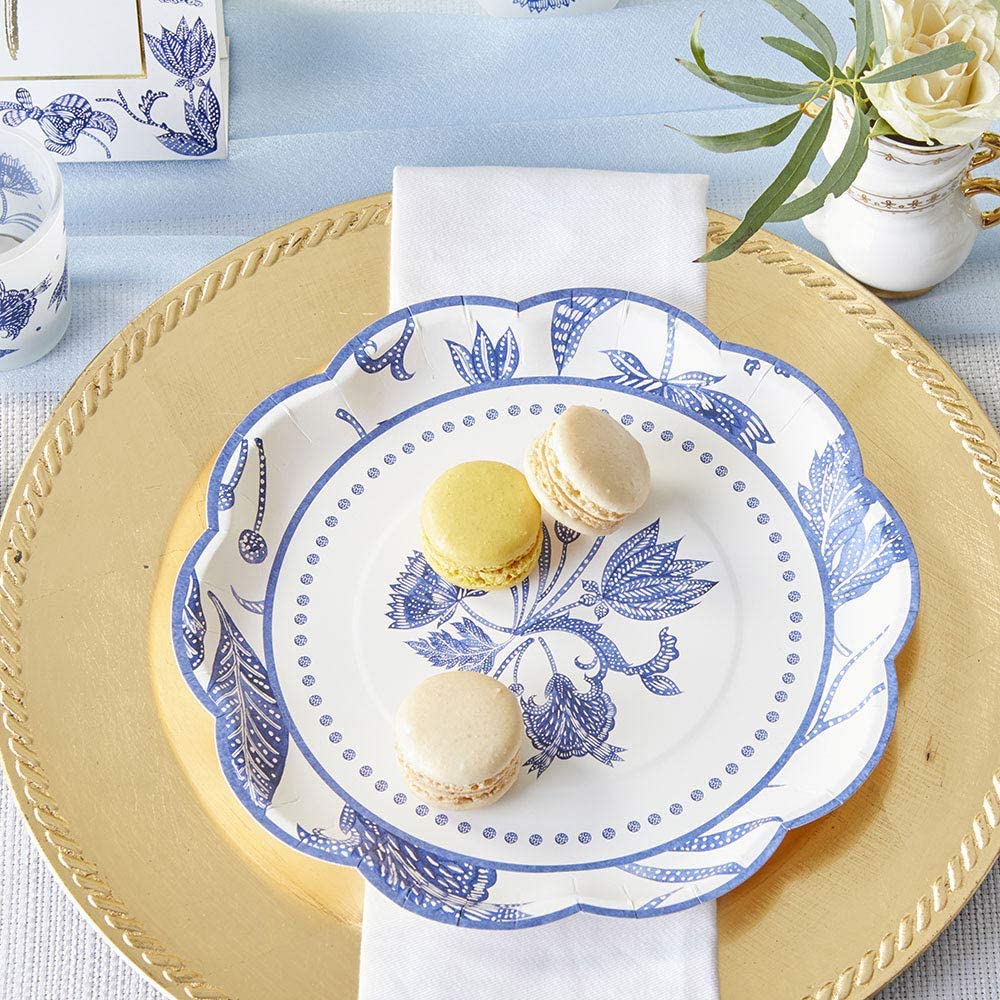 Kate Aspen 64-Piece Blue Willow 9-Inch Heavy Duty Disposable Paper Plates - Elegant Party Tableware for Birthdays, Weddings, Showers & Anniversaries - Bulk Pack for Easy Entertaining & Special Occasions