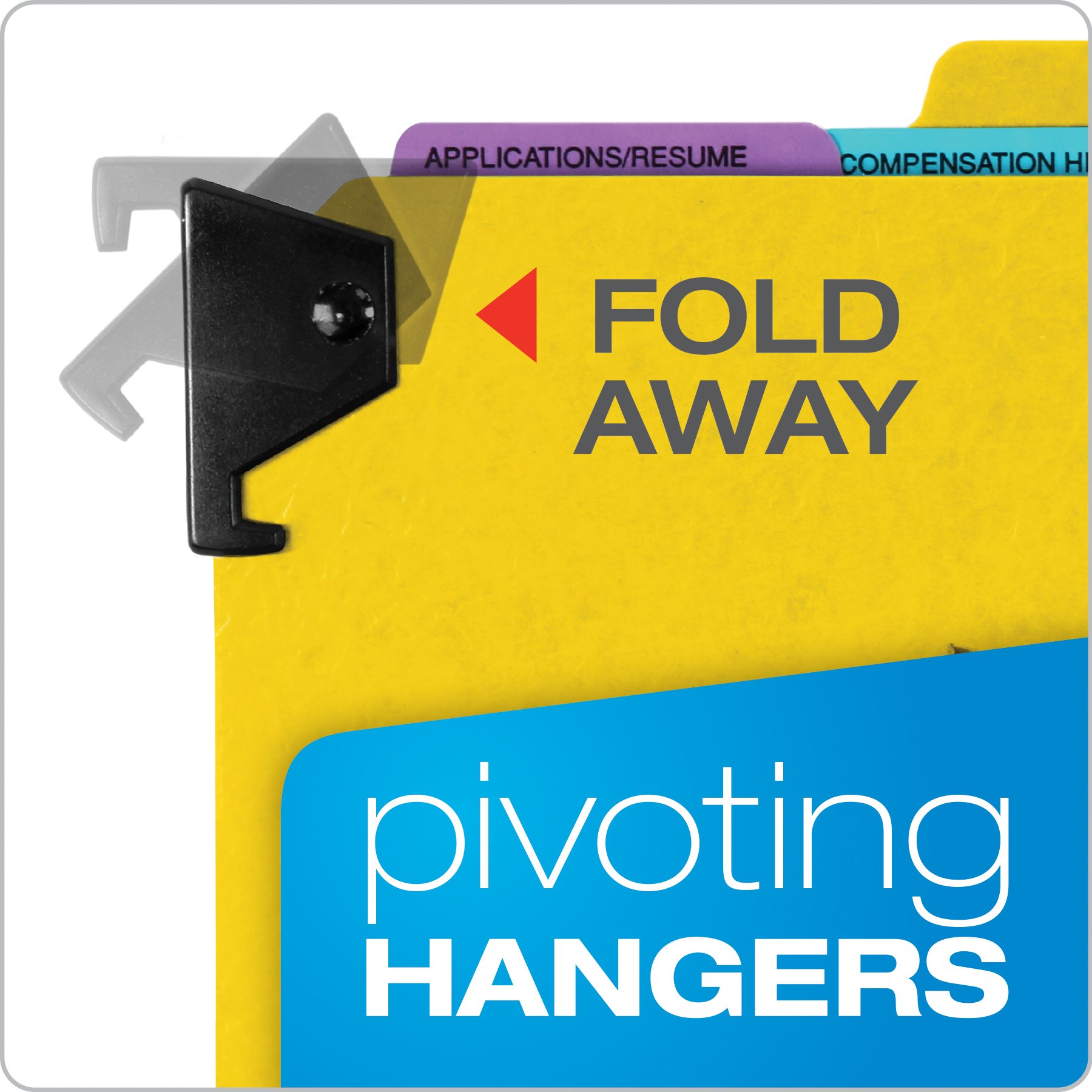 Pendaflex SER2YEL Hanging File Folders - 1/3 Cut Top Tab, Letter Size, Yellow - Perfect for Office Organization, HR Documents & Filing Systems