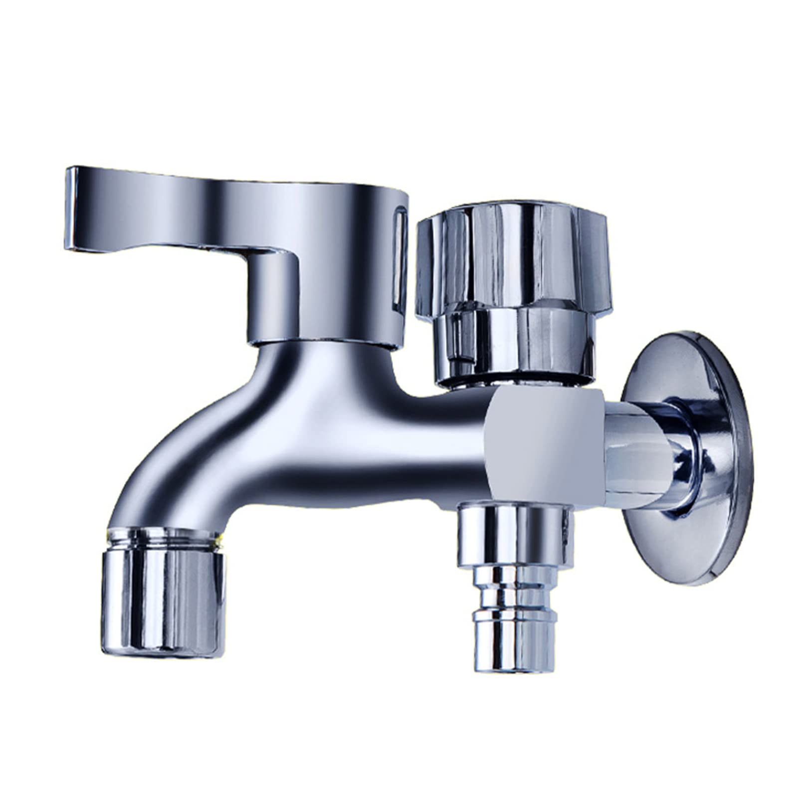 **FQYEP Brass Garden Hose Splitter - Dual Outlet Faucet Adapter for Washing Machine & Outdoor Watering - Chrome Plated Heavy Duty Hose Connector**    *(Perfect for Connecting Multiple Hoses, Sprinklers, or Washing Machines in Your Garden, Yard, or Home!)*