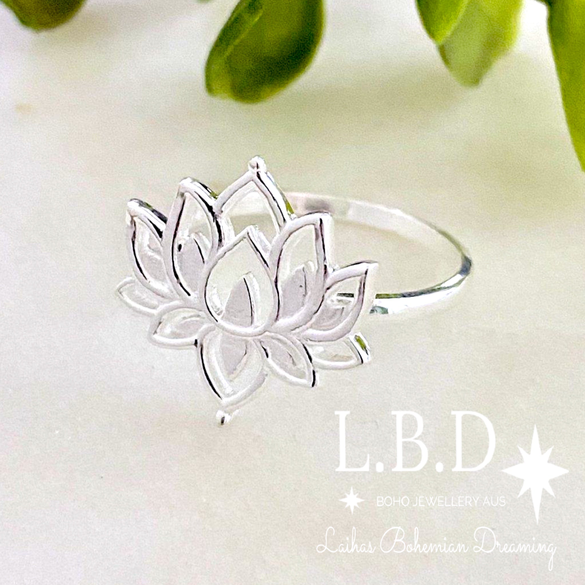 Boho Chic Sterling Silver Lotus Flower Ring for Women - Elegant Handmade Jewelry for Everyday Wear & Special Occasions