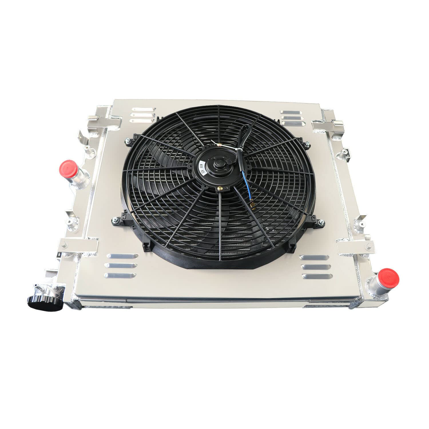 Jeep Wrangler JK Radiator Replacement 3.6L 3.8L V6 (2007-2015) - 3 Row Aluminum Crossflow Radiador with Electric Fan Shroud & Thermostat Kit Combo | Perfect for Off-Roading, Daily Commuting & Extreme Weather Conditions