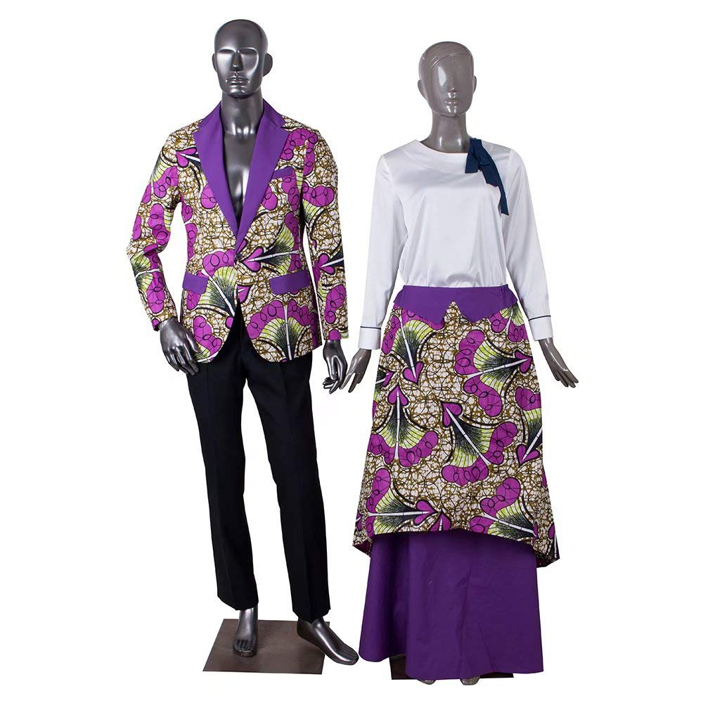 African Couple Wedding Outfits - Elegant Blazers for Men & Women with Long Skirts - Traditional Casual Dresses for Ceremonies, Parties & Cultural Events