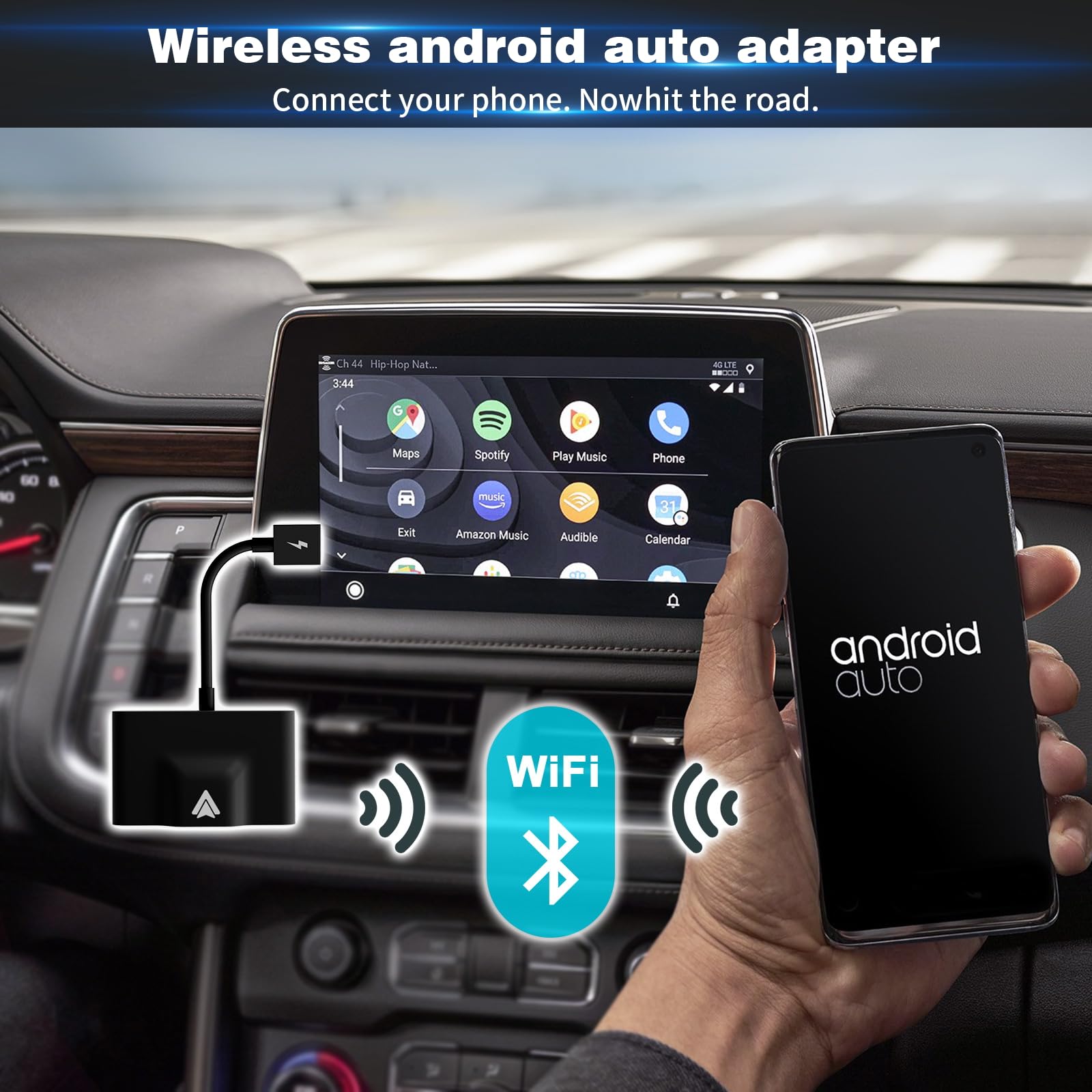 2024 Upgraded Wireless CarPlay & Android Auto Adapter - Plug & Play Dongle for Wired to Wireless Conversion | Compatible with All Original Wired CarPlay Vehicles & Android Phones | Perfect for Hands-Free Driving & Seamless Music Streaming