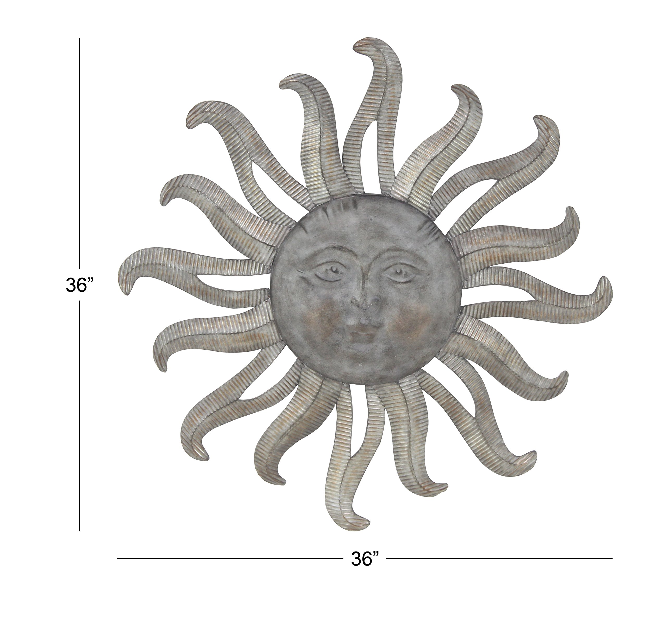 Deco 79 Modern Metal Sun Wall Art Sculpture - 36