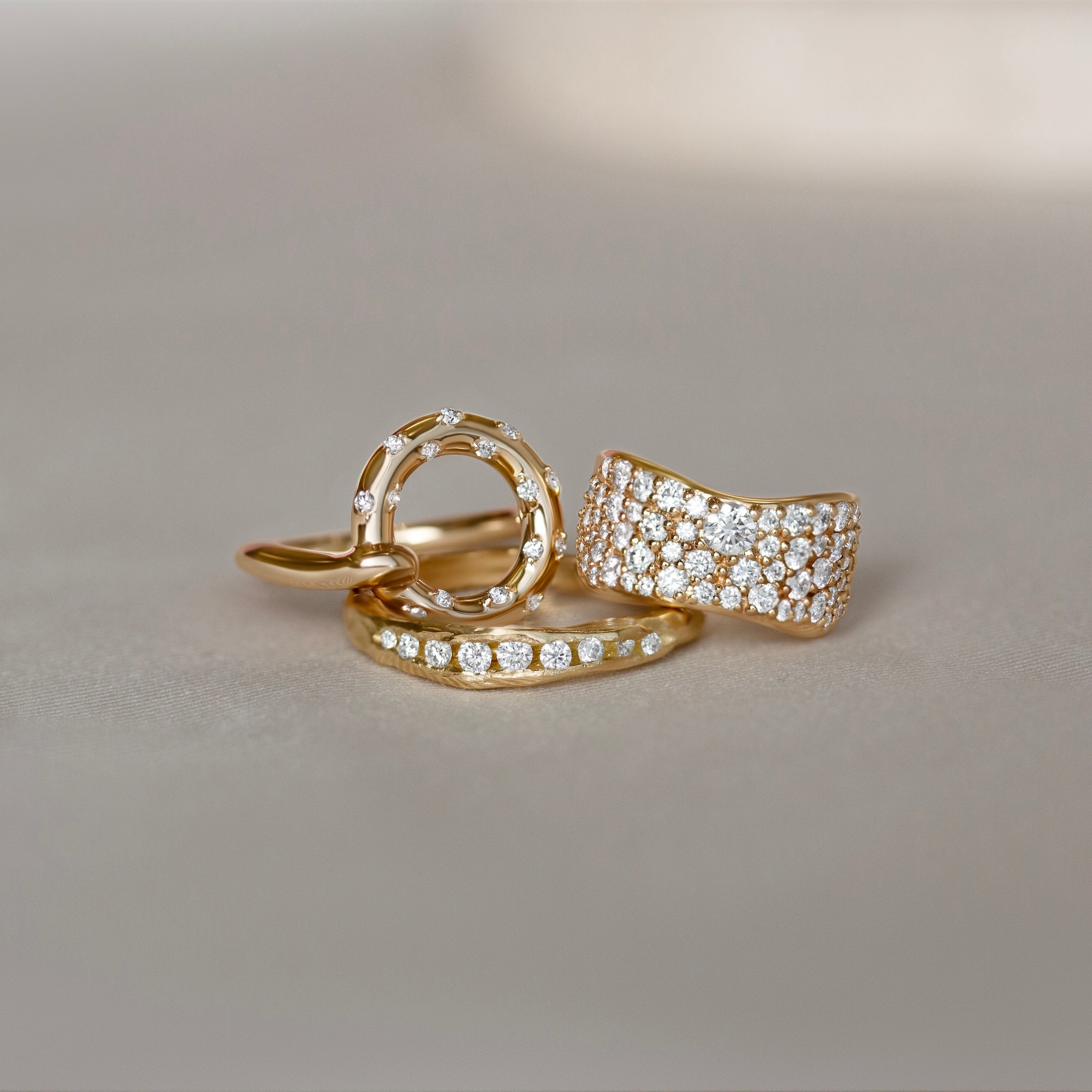 Elegant Crested Half Channel Ring for Women - Dainty Stackable Band for Everyday Wear & Special Occasions
