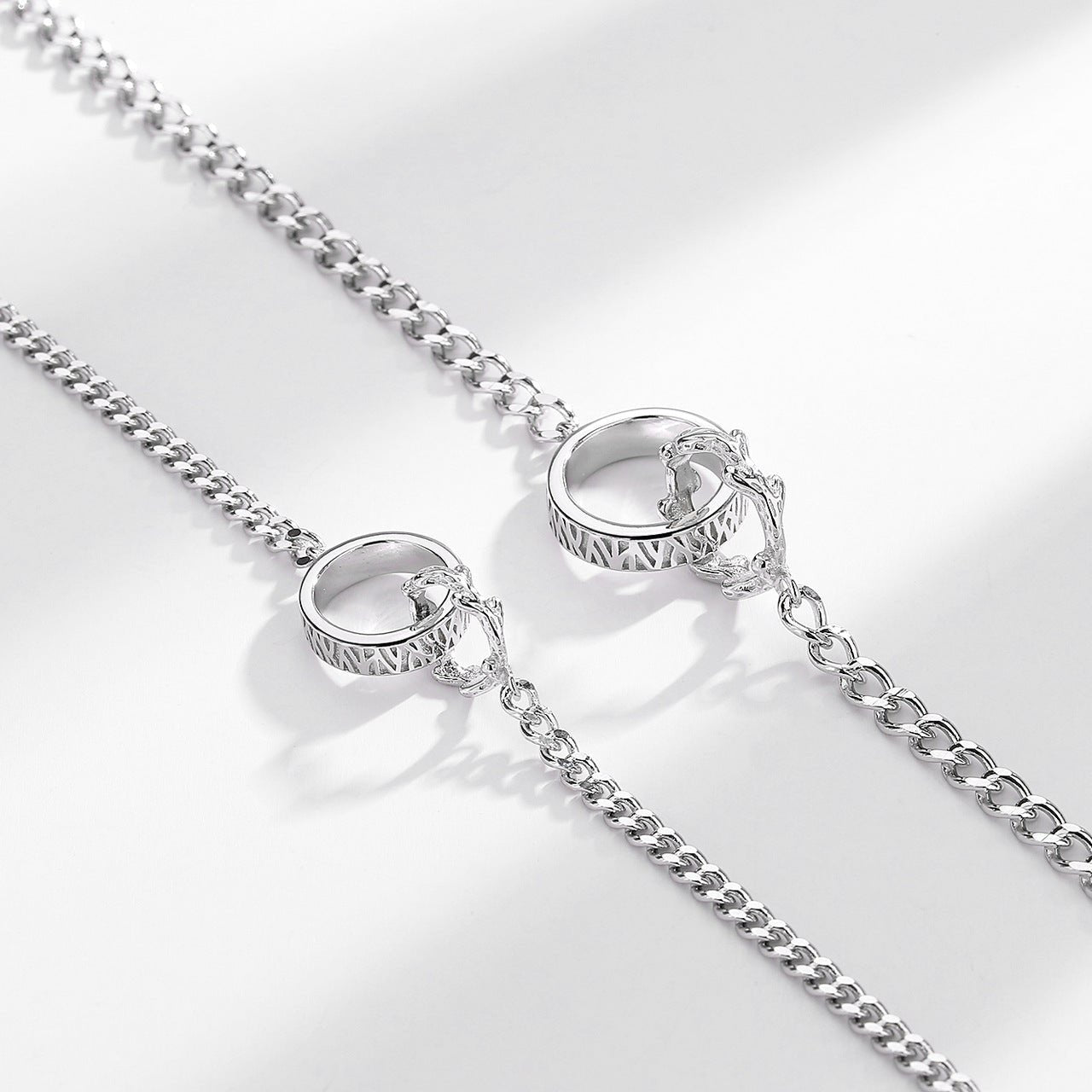 Valentine's Day Couple Bracelet Set - Romantic Link Chain Bracelets for Him and Her - Perfect Anniversary Gift for Boyfriend Girlfriend Couples - Date Night & Special Occasion Jewelry