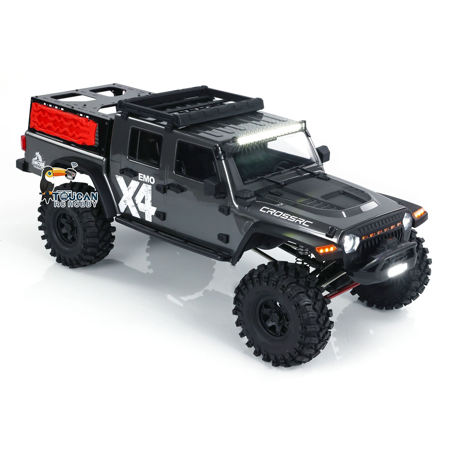 CrossRC EMO X4 1/8 Scale 4WD RC Rock Crawler - 2-Speed Brushed Motor, Differential Lock, ESC - Off-Road Remote Control Car for Adults (US Stock) | Perfect for Trail Crawling, Backyard Adventures & RC Racing