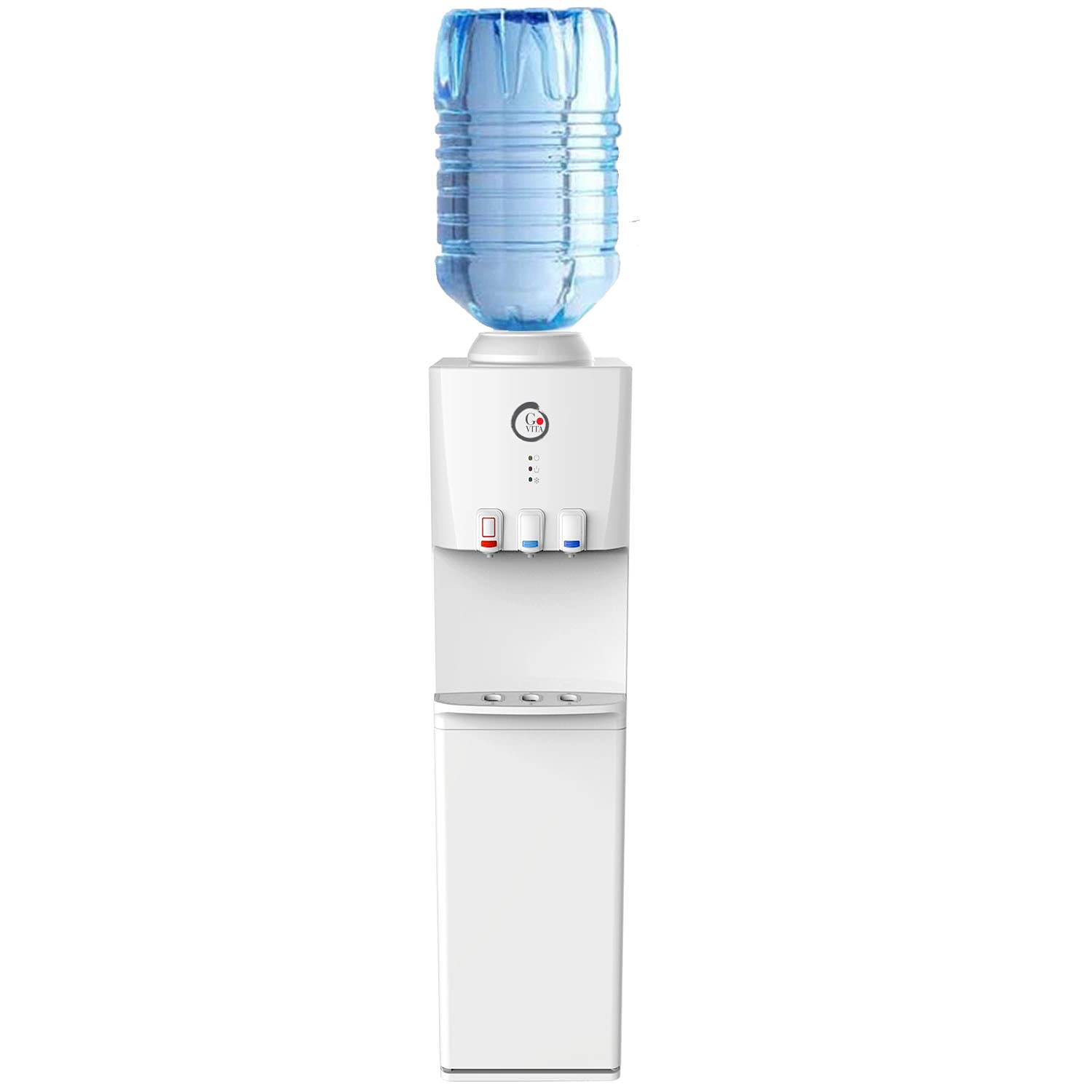 Cold and Hot Water Dispenser with Mini Beverage Fridge - Freestanding Floor Model with Cabinet - Perfect for Offices, Homes, and Restaurants
