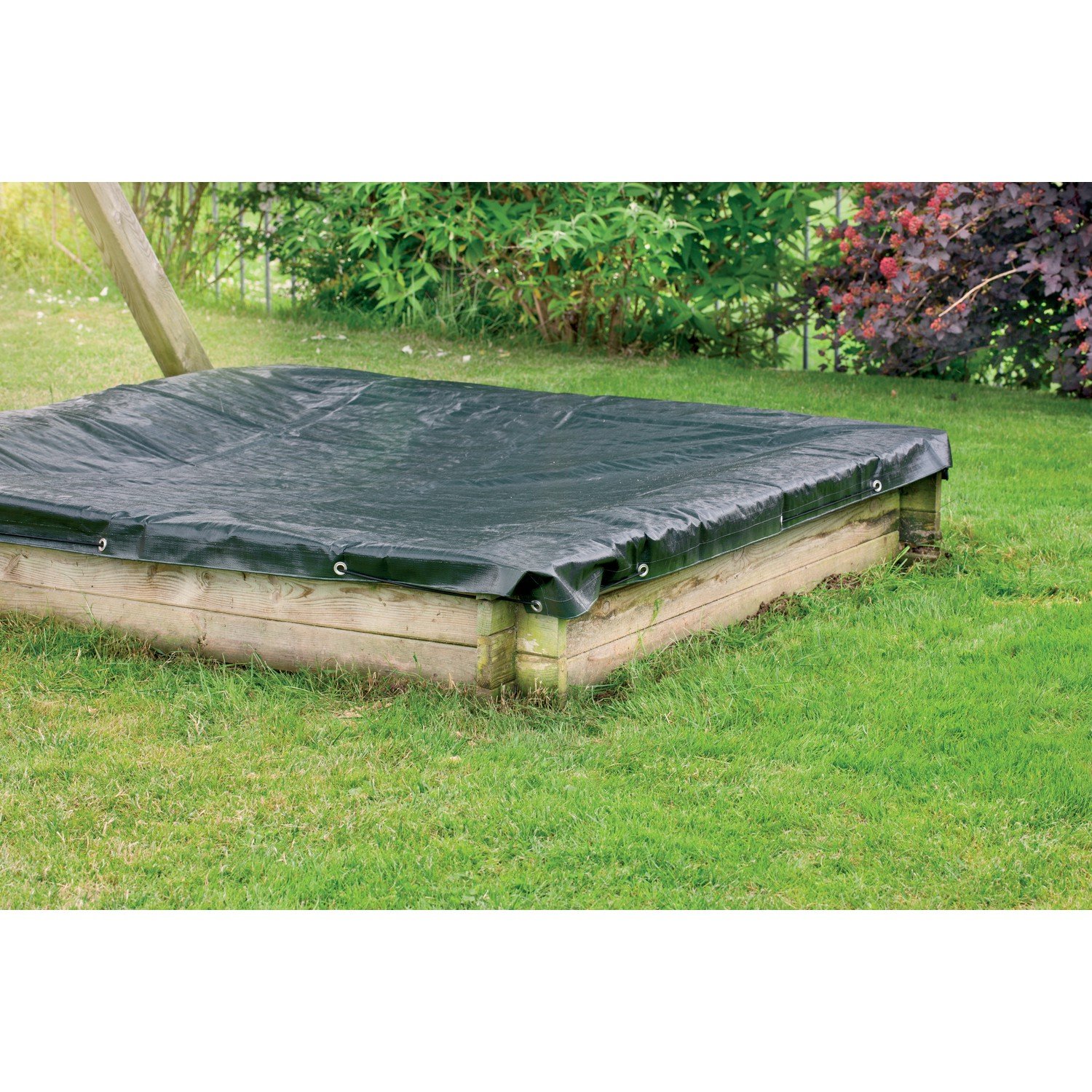 1.4m x 1.4m Green Sandbox Cover - Durable Sand Pit Cover for Kids Play Area - Perfect for Outdoor Sandbox Protection & Playground Safety