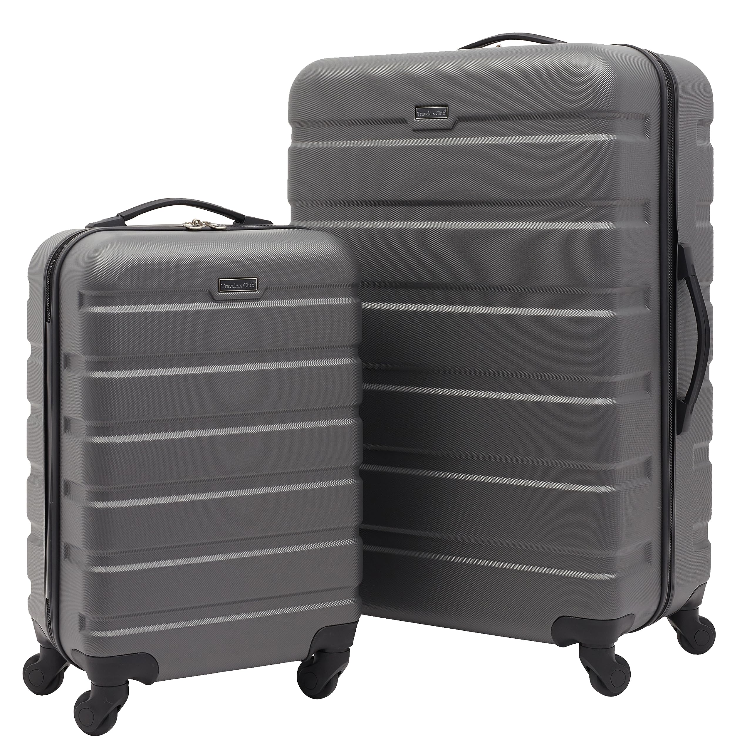 Travelers Club Harper 2-Piece Luggage Set in Charcoal - Lightweight & Durable Suitcase for Air Travel, Business Trips & Vacations