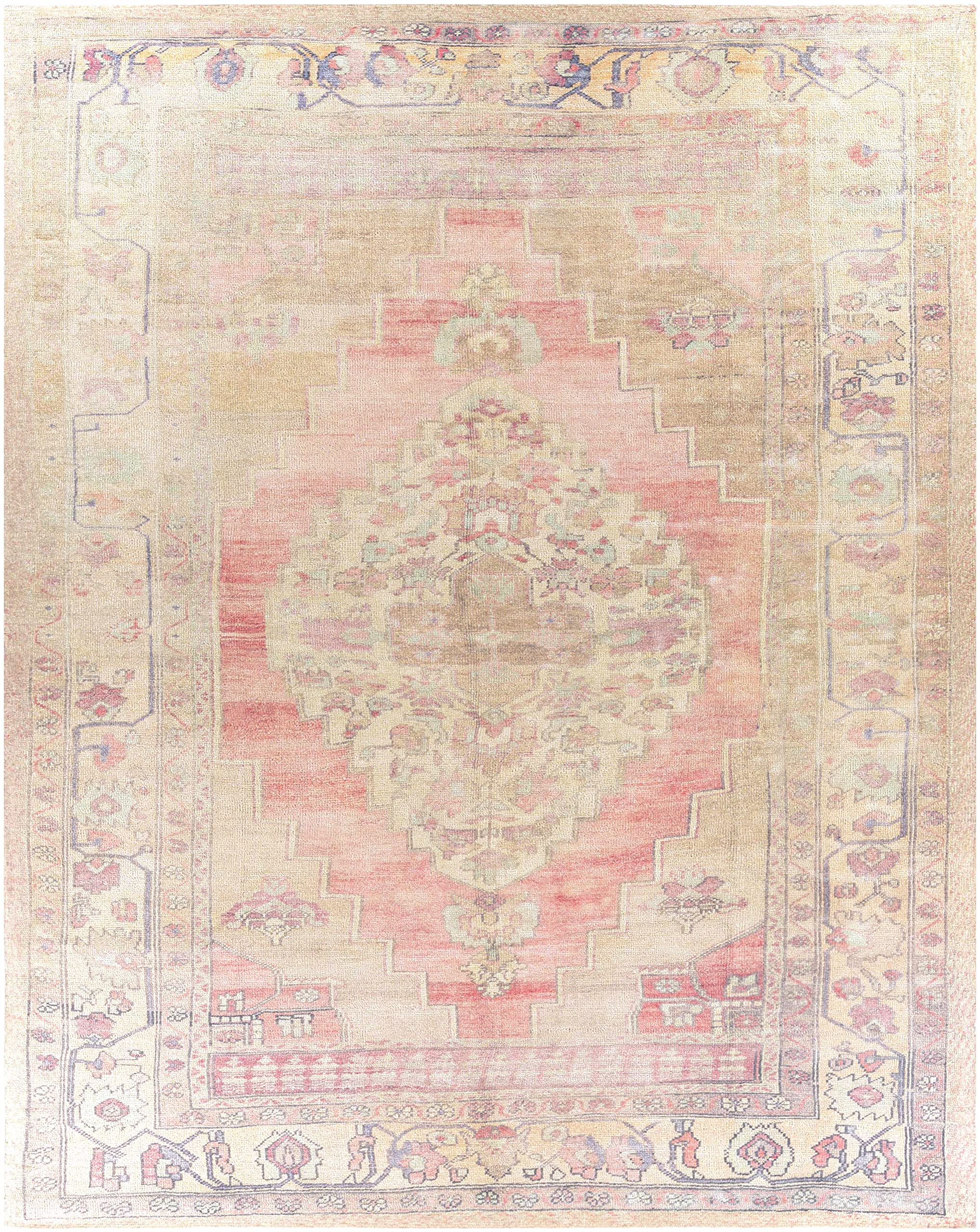 Hauteloom Holiday Traditional Area Rug 2' x 3' - Blue, Beige, Orange - Soft Living Room & Bedroom Carpet for Cozy Home Decor