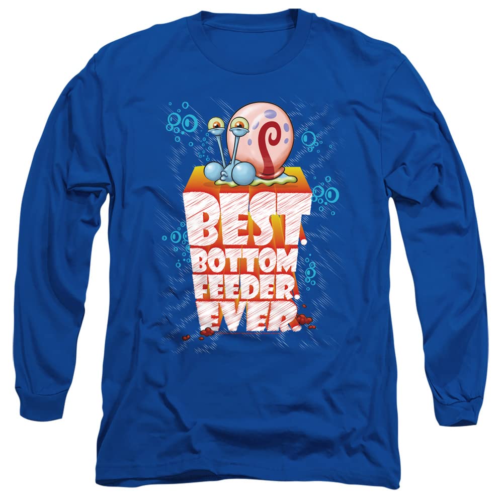 Spongebob Best Bottom Feed Ever Unisex Adult Long-Sleeve T-Shirt | Cartoon Graphic Tee for Men & Women | Casual Wear, Cosplay, Gift Idea