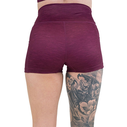 Heather Berry Women's Casual Shorts - Comfortable Stretchy Summer Shorts for Running, Yoga, and Outdoor Activities