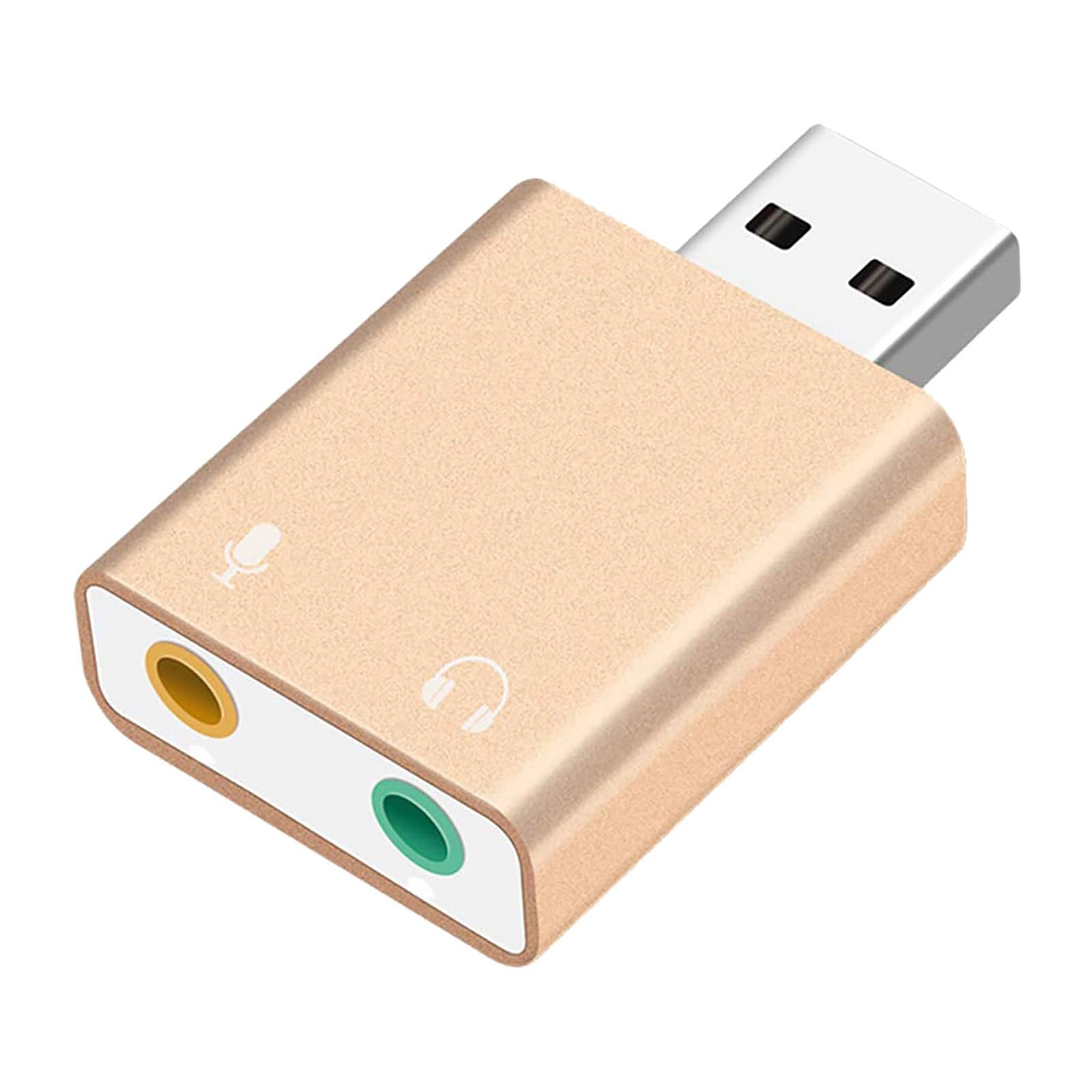 Xmiral USB to 3.5mm Audio Adapter with Microphone Jack - External Sound Card for Windows & Mac PCs, Laptops, Desktops - Plug & Play for Headphones, Speakers, Gaming Headsets - Black (One Size)