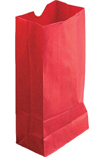 OfficeTop Colored Craft Bags - Vibrant Red Paper Gift Bags for Party Favors, Wedding Decorations & DIY Craft Projects