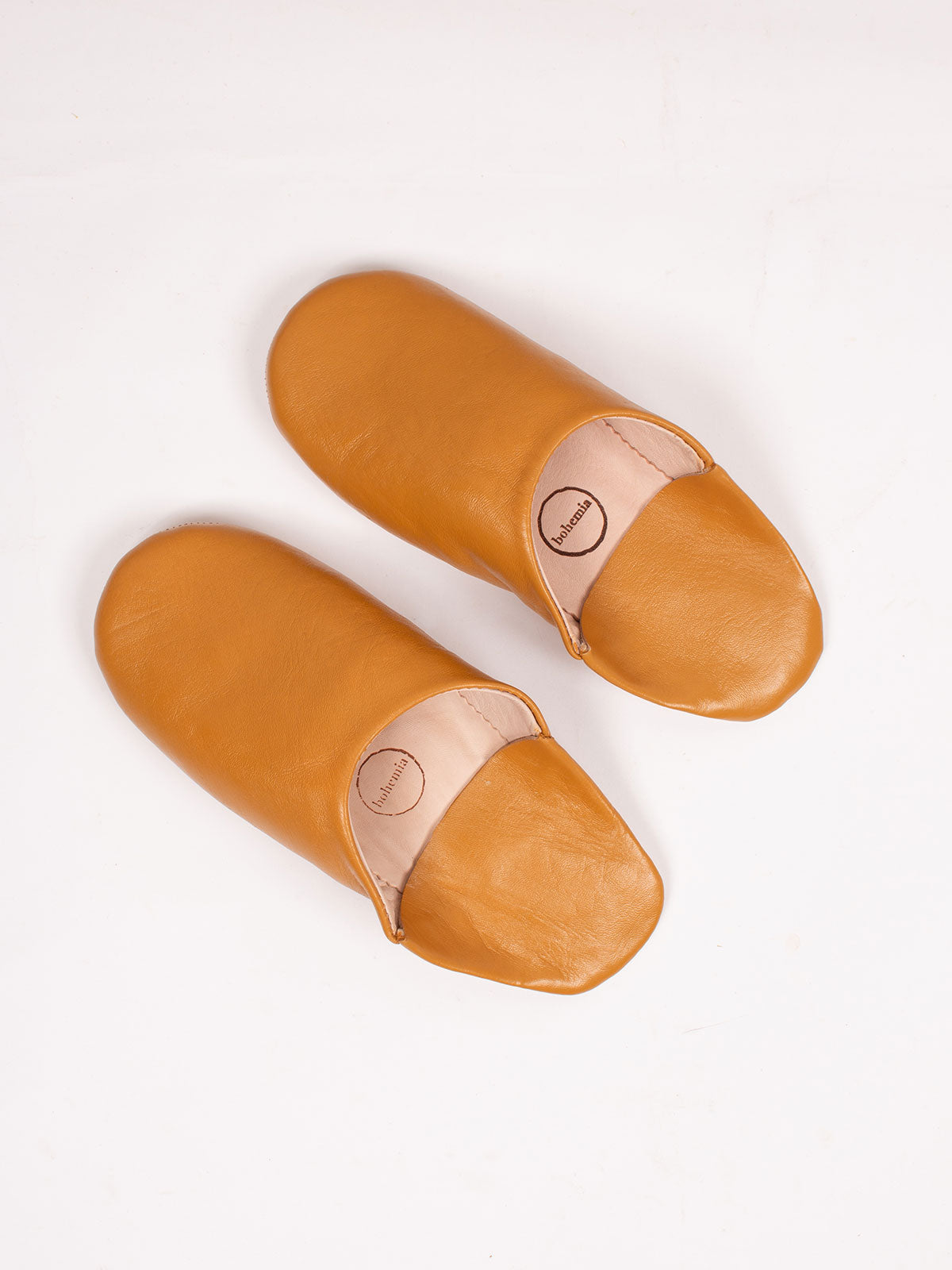Authentic Moroccan Men's Babouche Slippers - Soft Leather Comfort Shoes in Ochre Color | Perfect for Home, Lounge & Cultural Fashion
