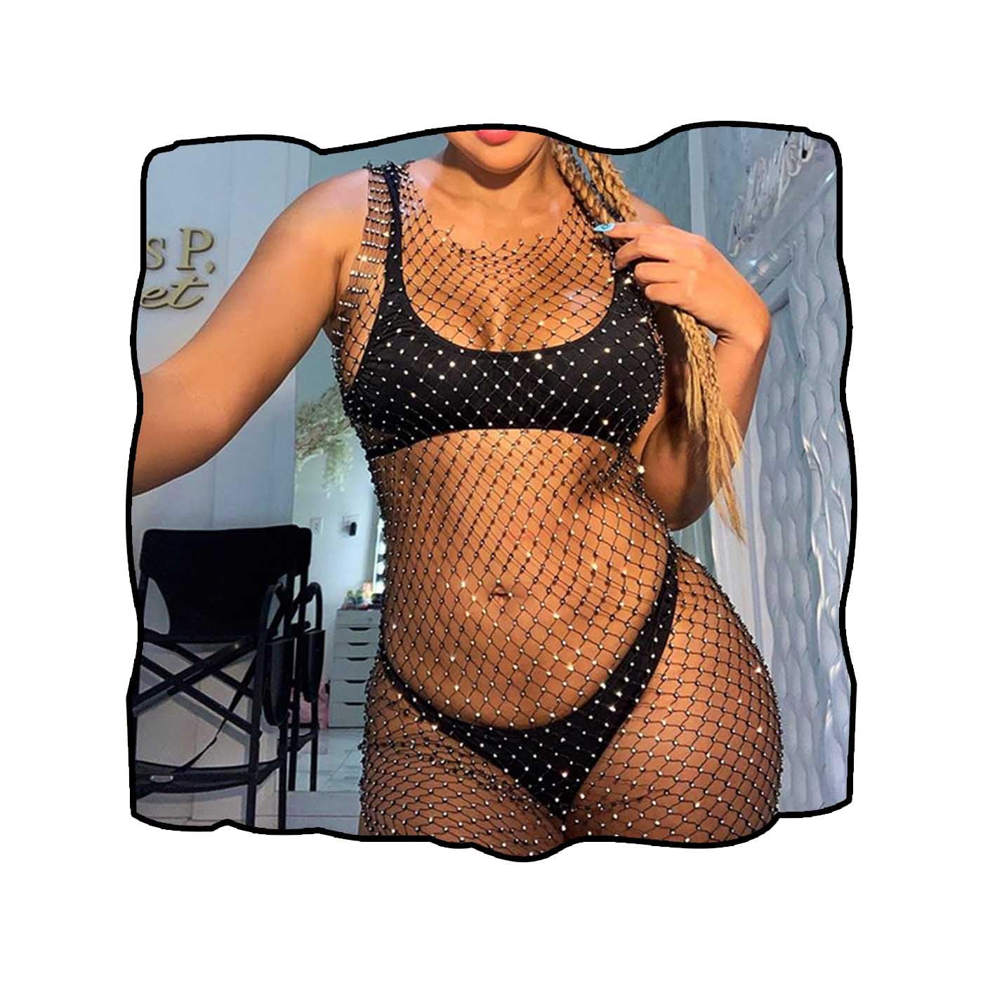 Boho Silver Rhinestone Bikini Bra - Sexy Backless Body Chain Halter with Sequins for Women | Perfect for Beach Parties, Music Festivals & Summer Vacations