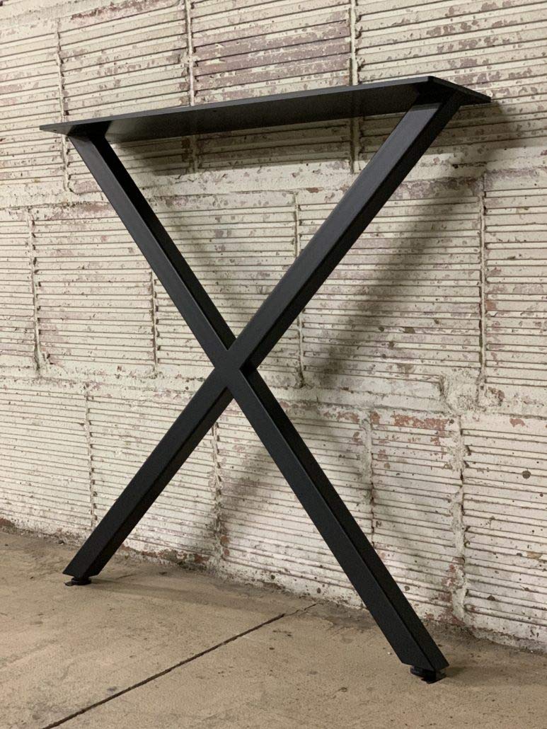 Grandview 1.0 Steel Table Legs - Handmade in USA - Heavy Duty Industrial Style Legs for Dining Tables, Workbenches & DIY Furniture Projects