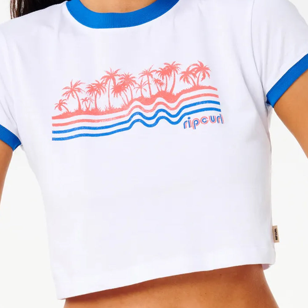 Rip Curl Women's Neon Isles Baby Tee - Soft Vintage Fit Short Sleeve T-Shirt for Surfing, Beach & Casual Wear