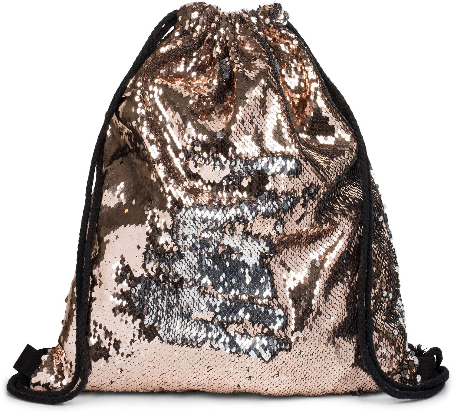 Stylish Unisex Sequins Sports Backpack - Rose Gold & Silver Hipster Gym Bag for Women & Men | Perfect for Workouts, Travel, and School