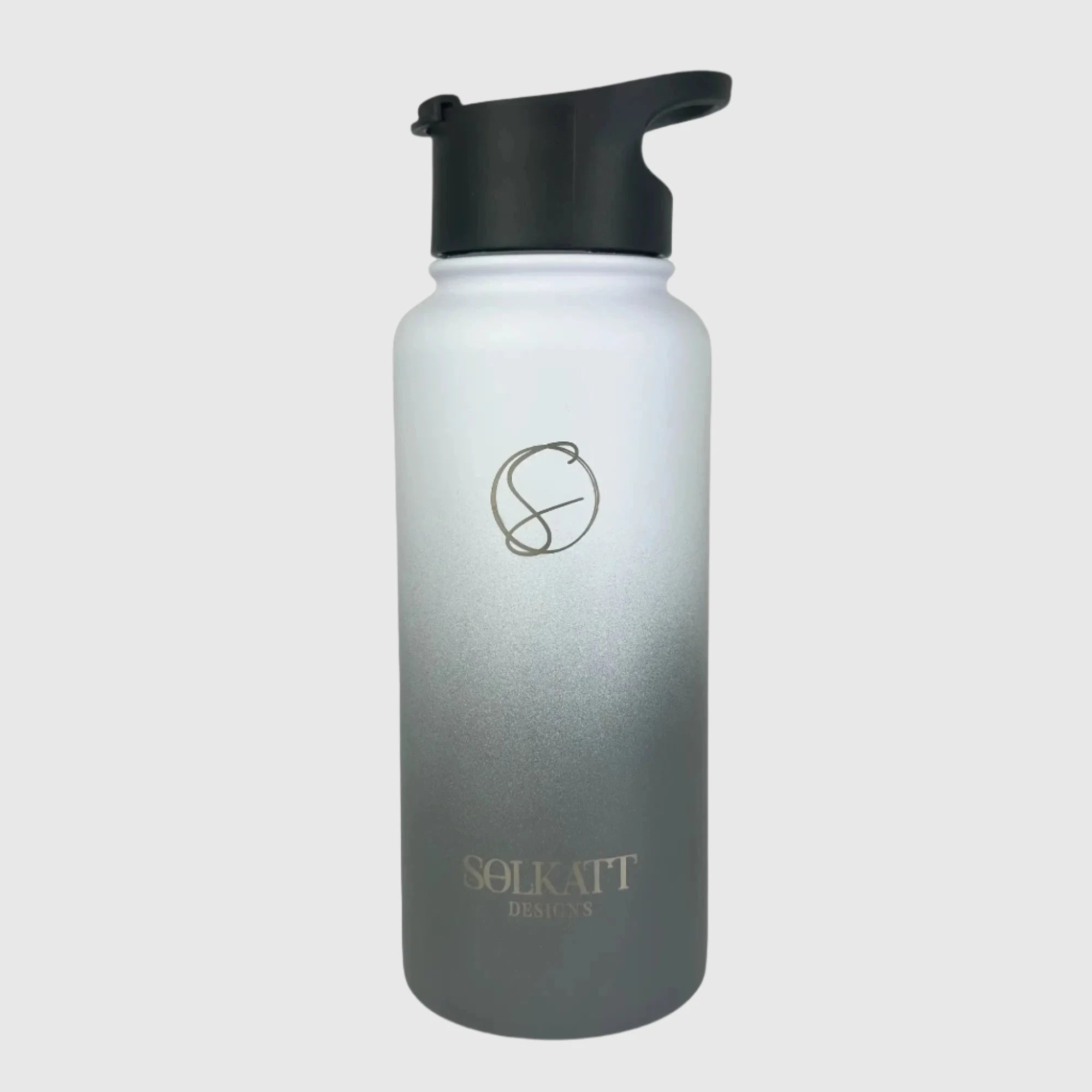 Premium Misty Grey Insulated Stainless Steel Water Bottle - 32oz (950ml) - Keeps Drinks Cold 24Hrs & Hot 12Hrs - Perfect for Gym, Hiking, Office & Outdoor Activities